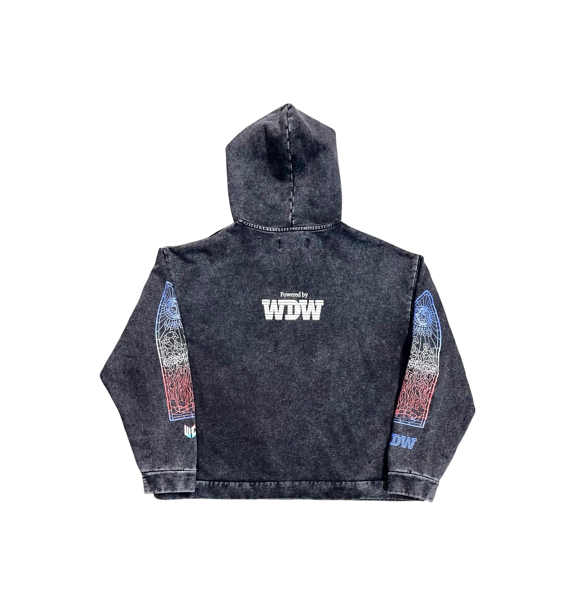 Who Decides War "Intertwined Windows" Black Wash Hoodie
