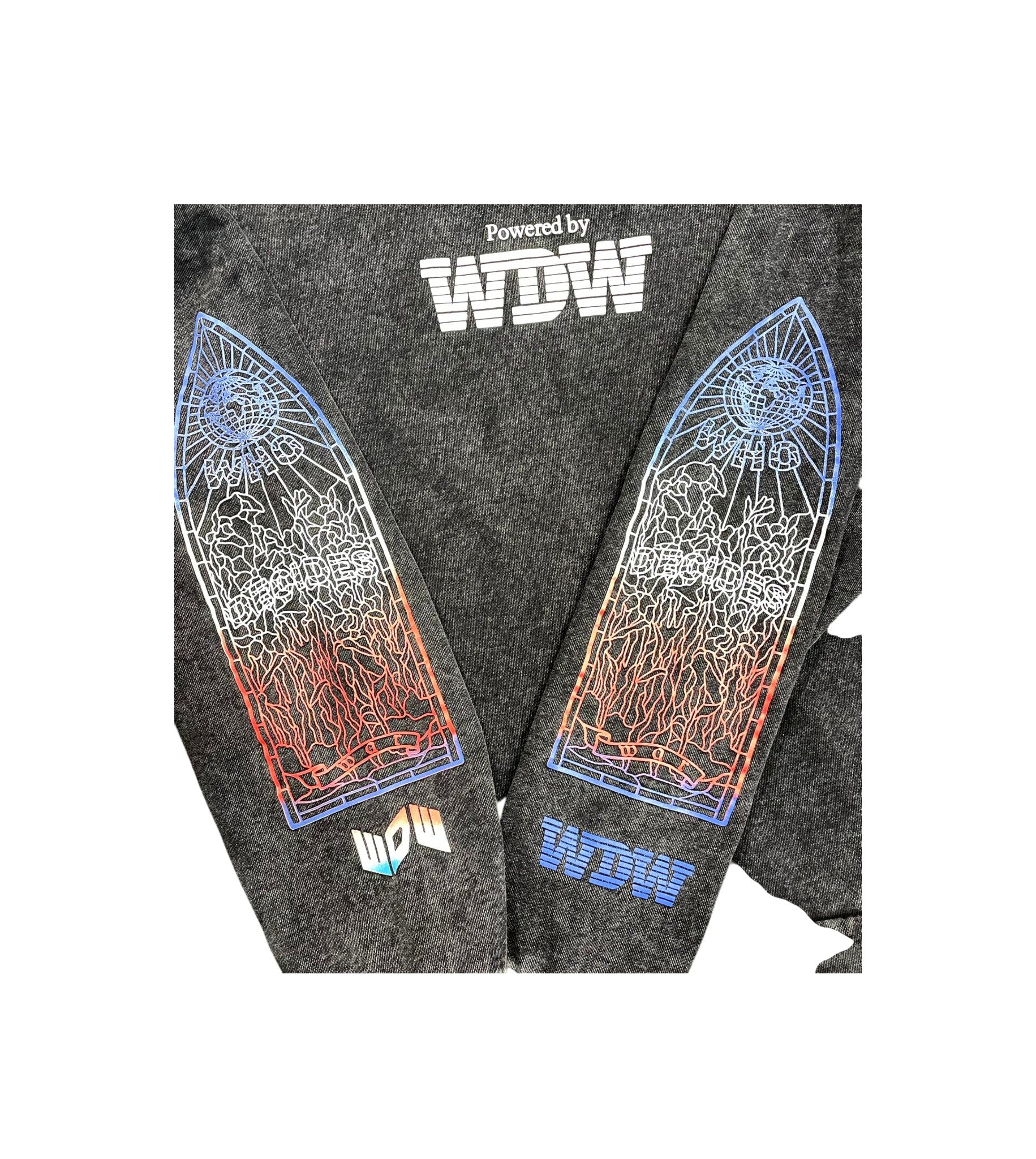 Who Decides War "Intertwined Windows" Black Wash Hoodie