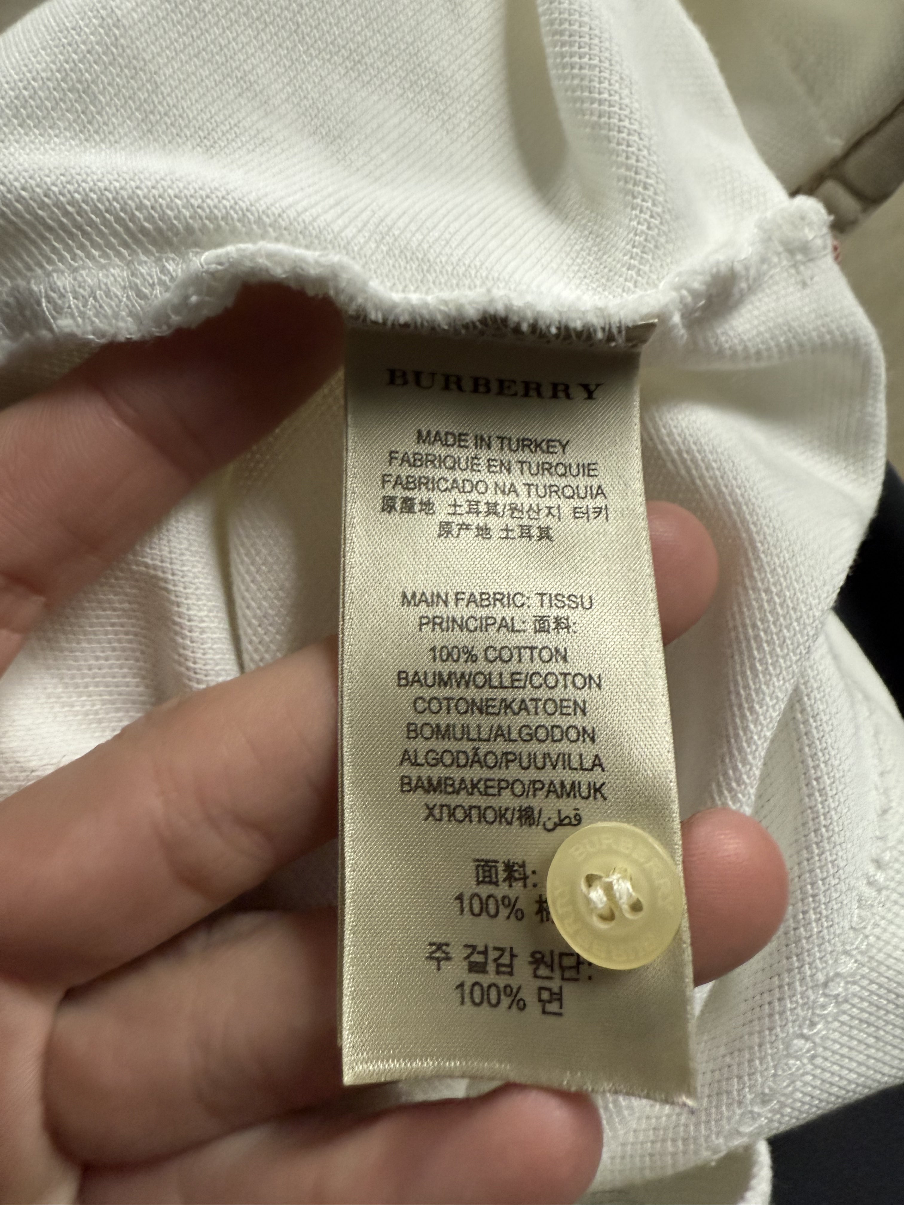 Burberry White Polo Used XL
