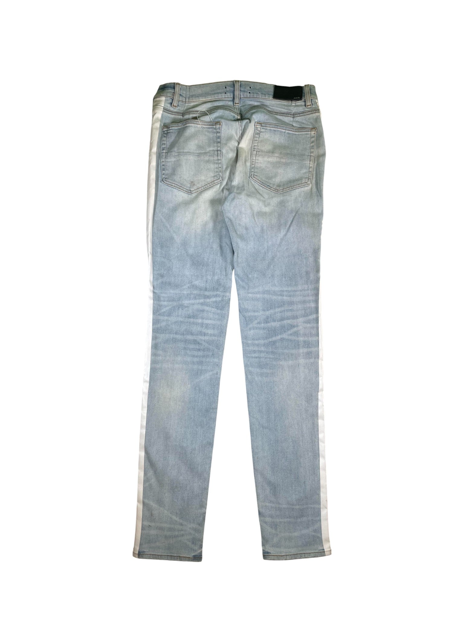 Amiri Light Wash & White Stripe Jeans