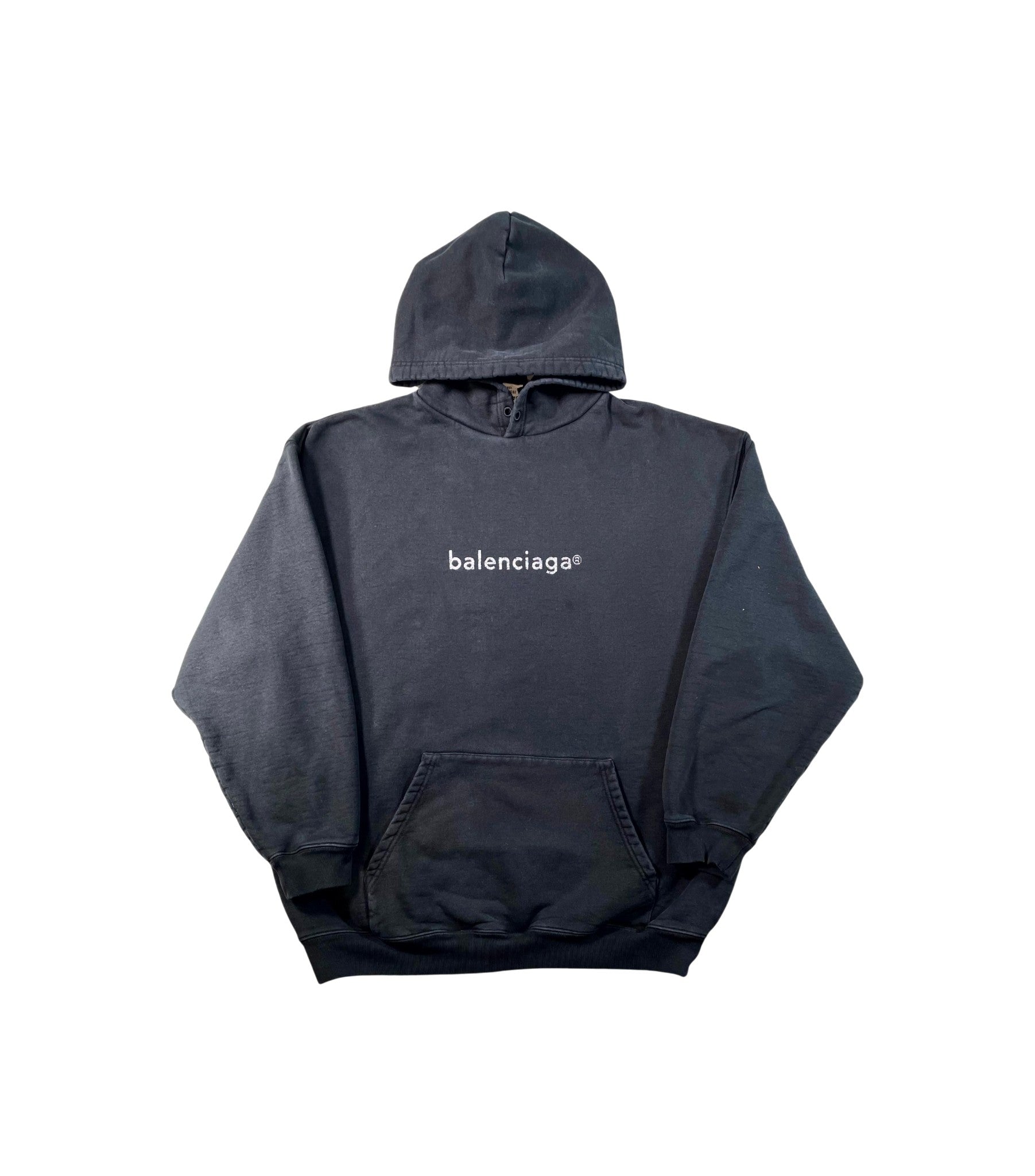 Balenciaga Trademark Logo Black Wash Hoodie