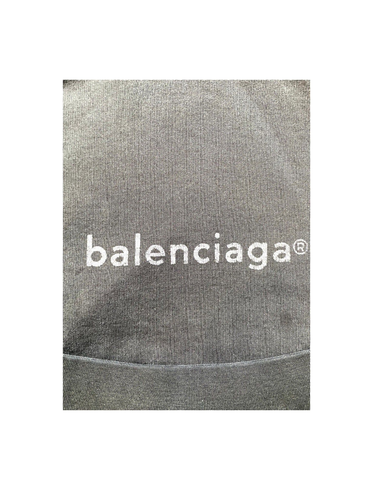 Balenciaga Trademark Logo Black Wash Hoodie