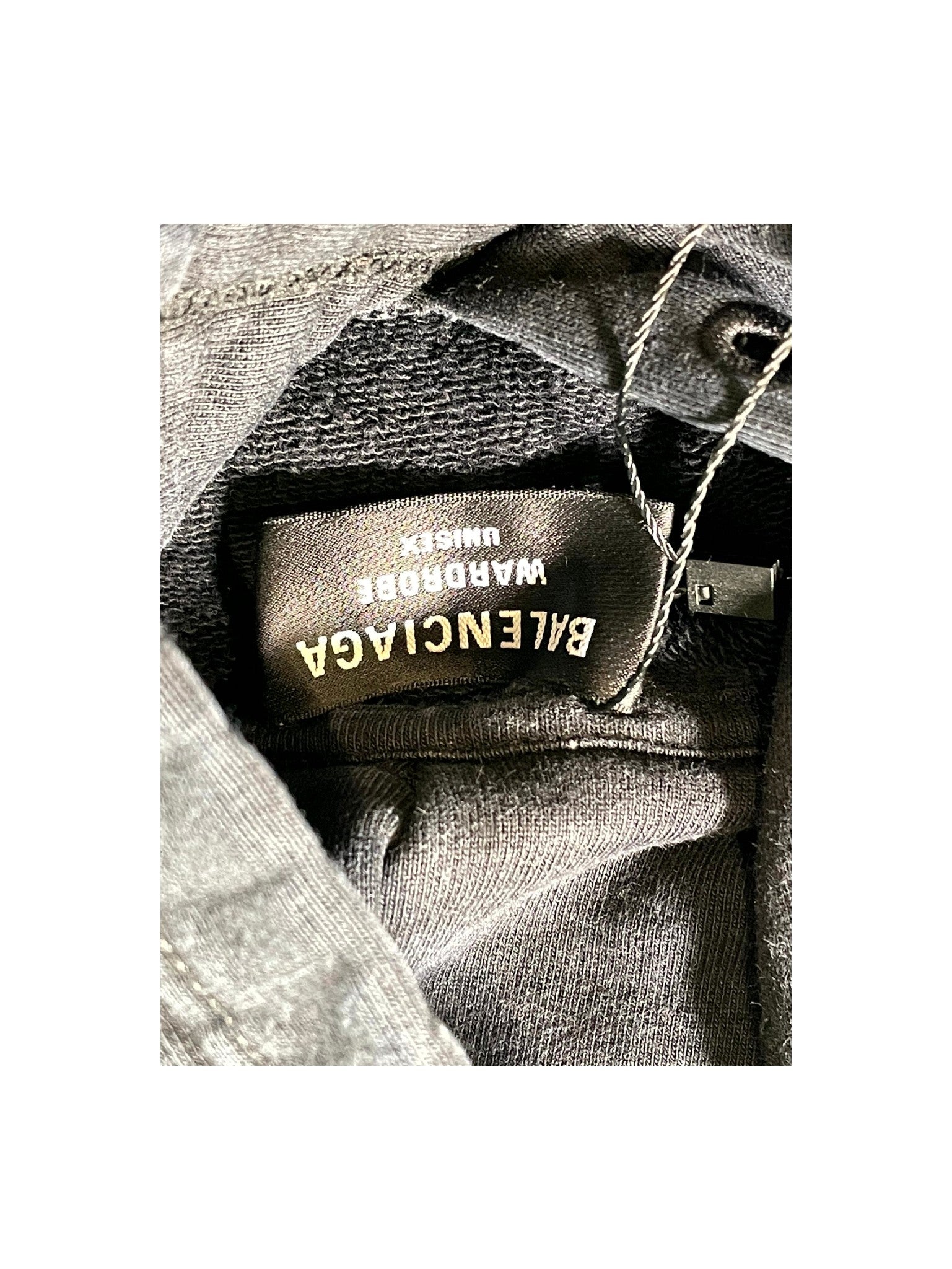 Balenciaga Trademark Logo Black Wash Hoodie