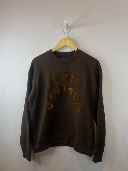 LV Crewneck Brown Velour Used Small