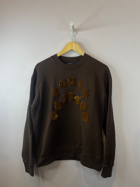 LV Crewneck Brown Velour Used Small