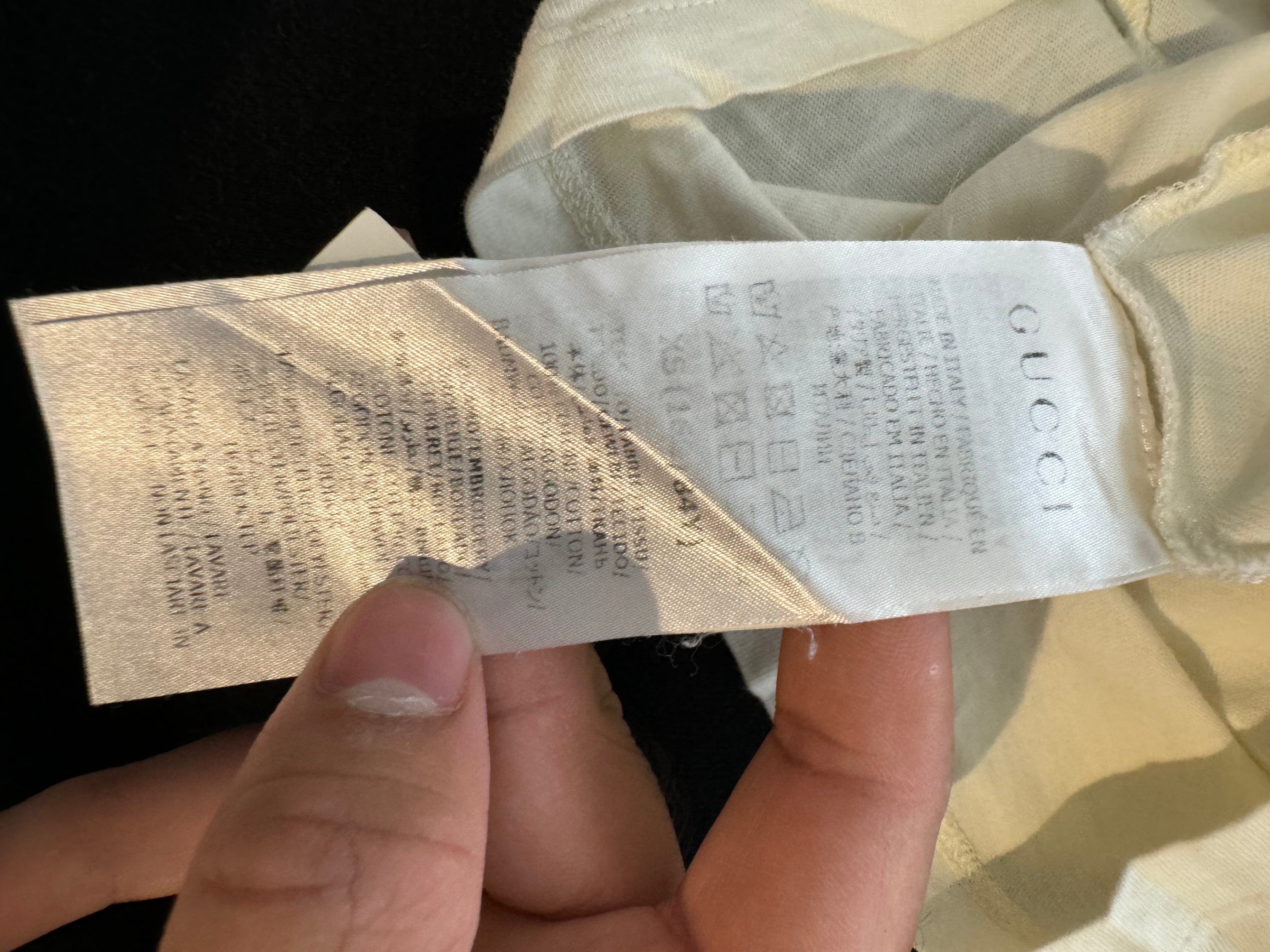 Gucci White Chest Logo Apple Tee Used XS