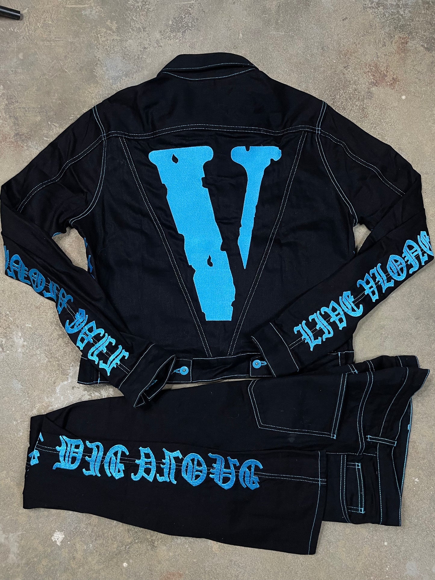 VLONE Friends Denim Suit Black Blue Small Used