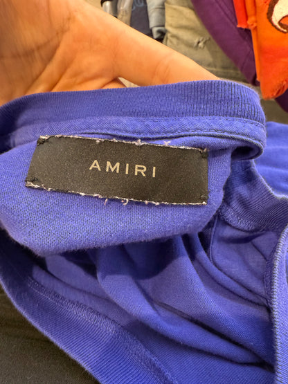 Amiri Palm Tree Tee Blue Used Medium