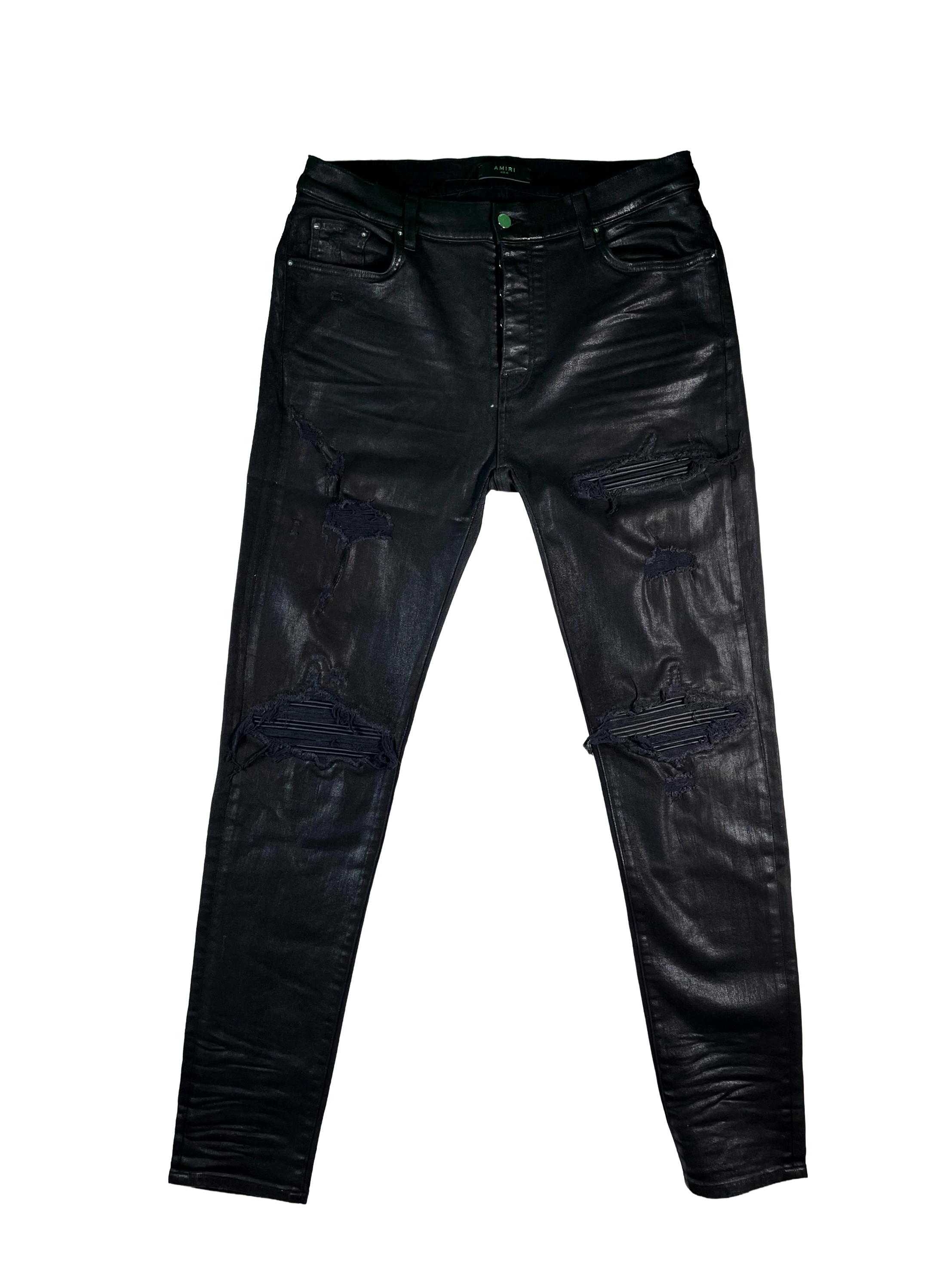 Amiri Wax Black Jeans