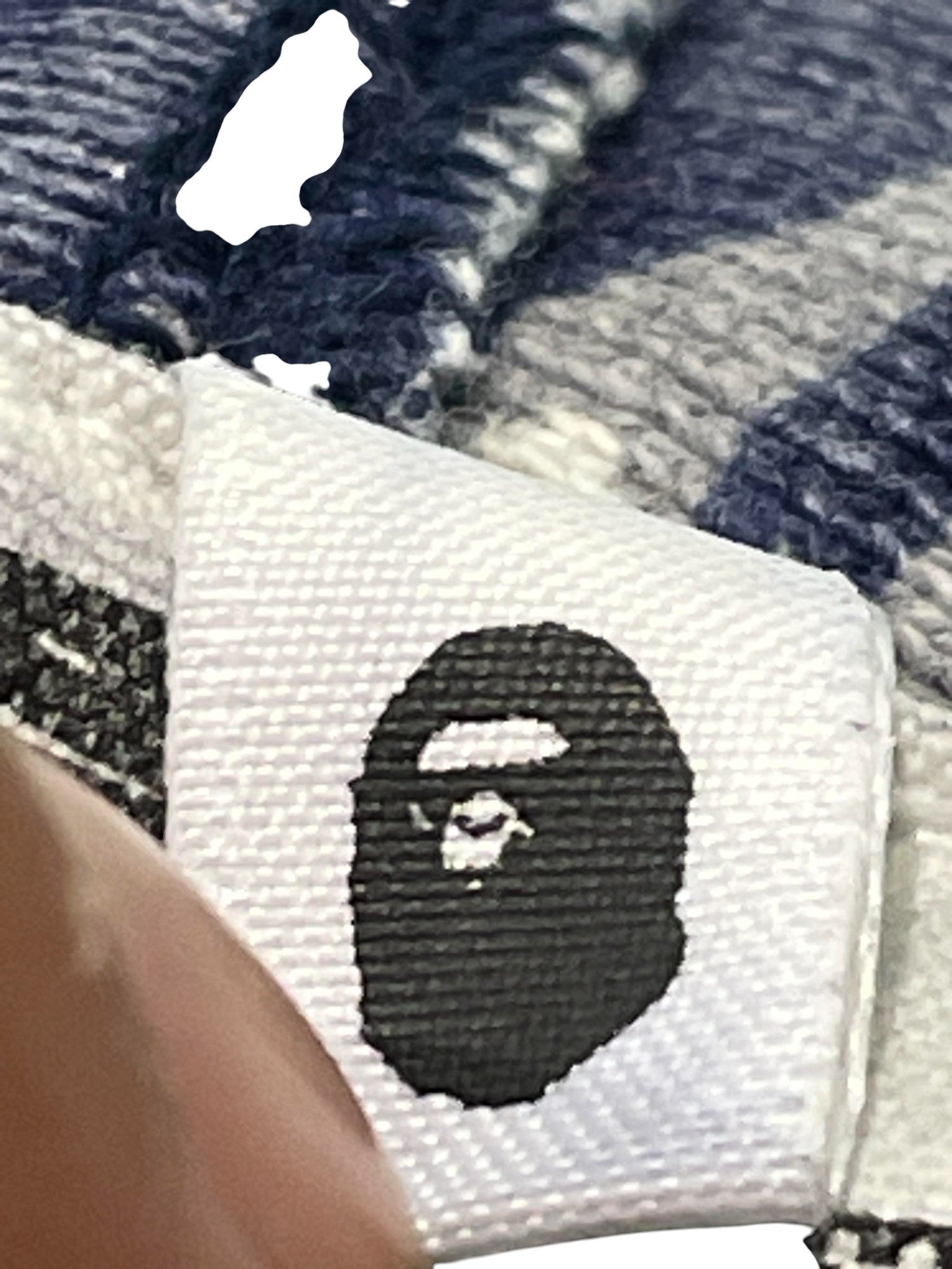 Bape White "Bapesta" Zip Up Blue Hoodie