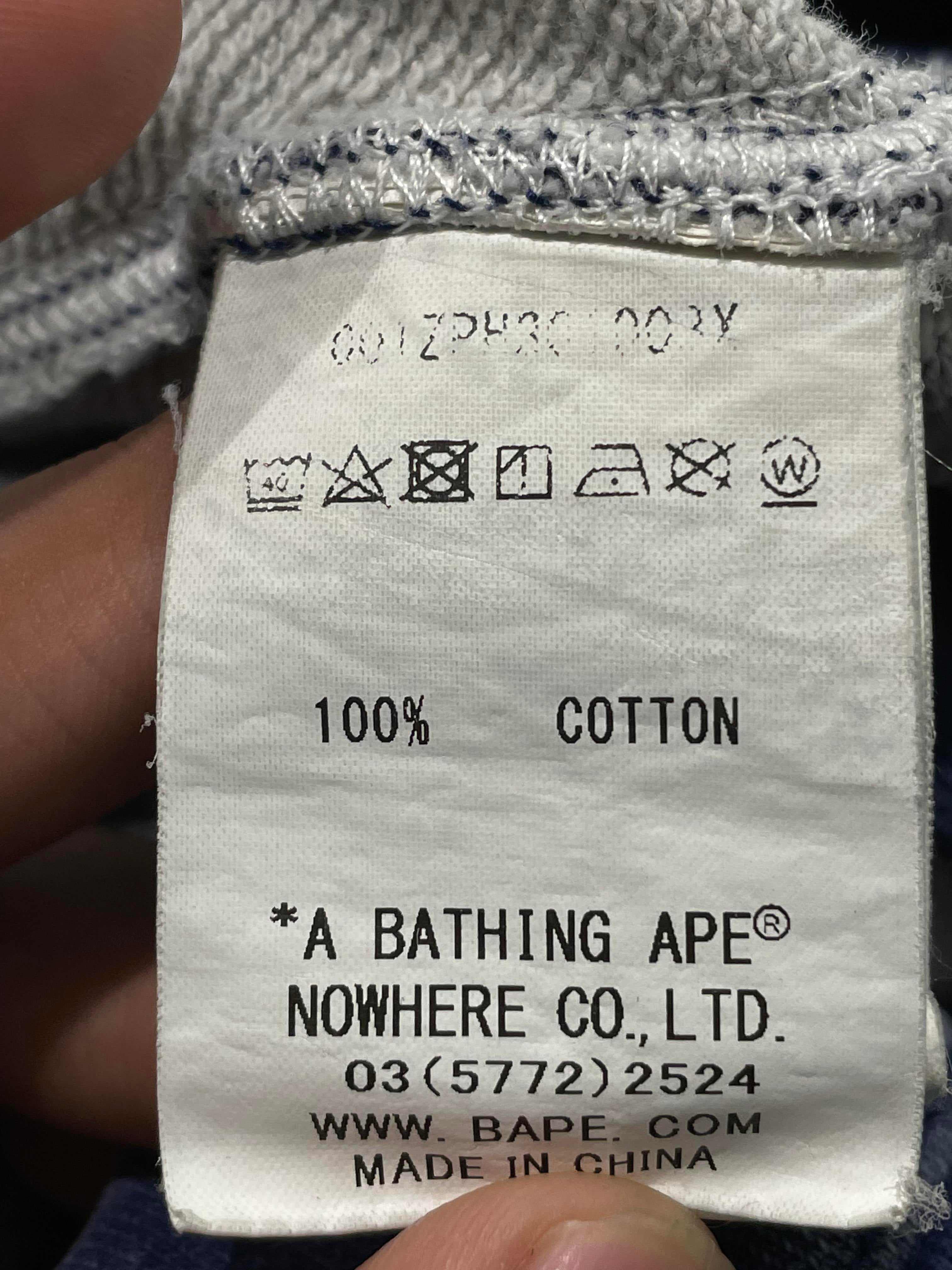 Bape White "Bapesta" Zip Up Blue Hoodie