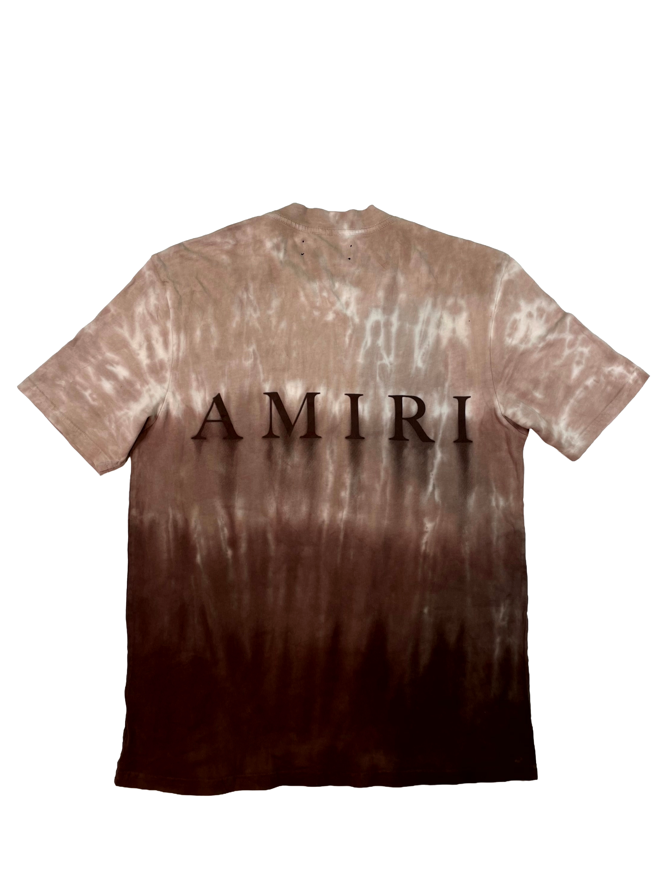 Amiri Tie Dye MA Logo Tee Brown