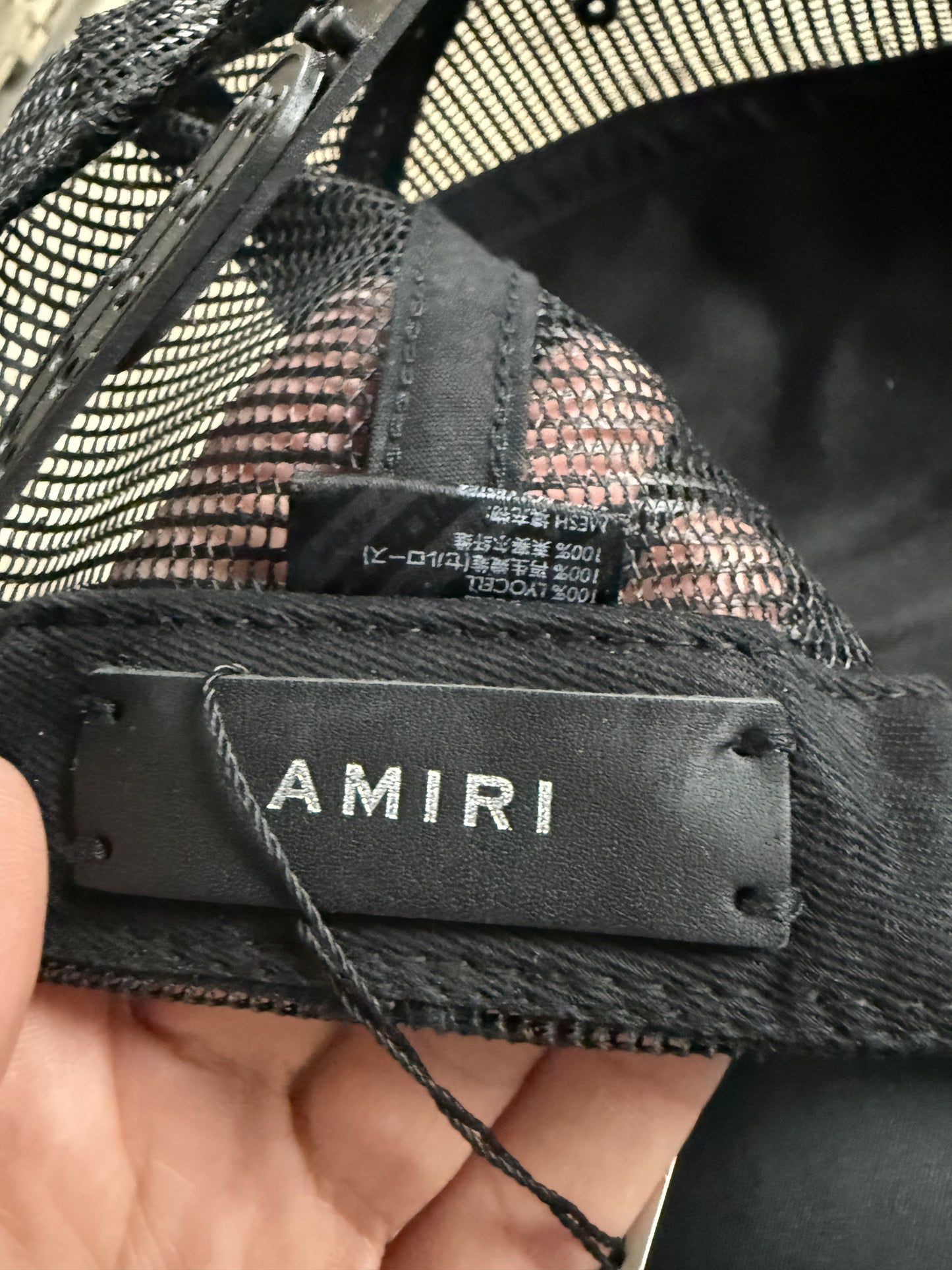 Amiri Paint Drip Trucker Black Used OSFM