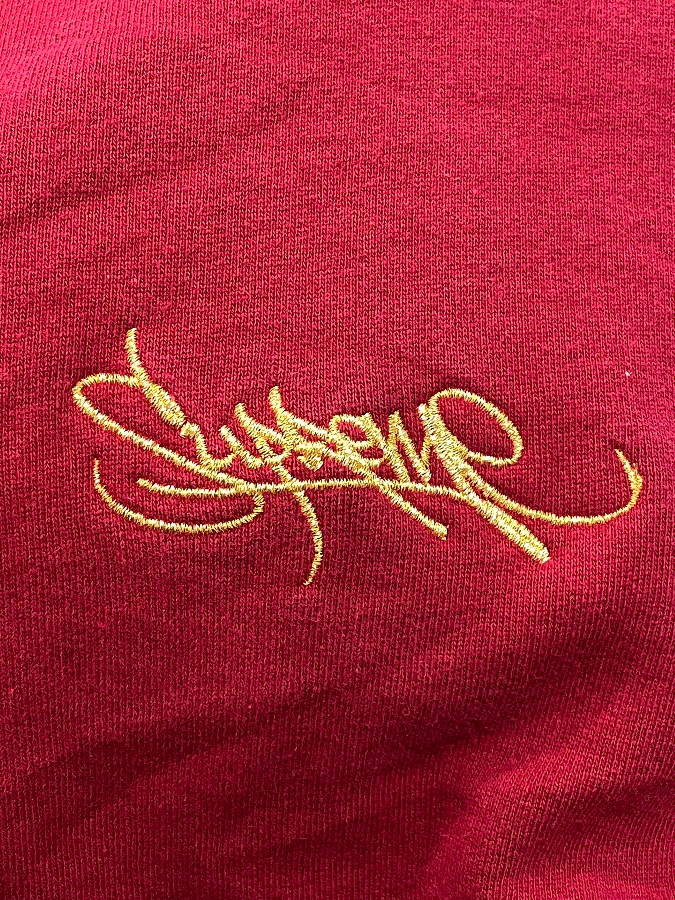 Supreme Script Maroon & Gold Hoodie