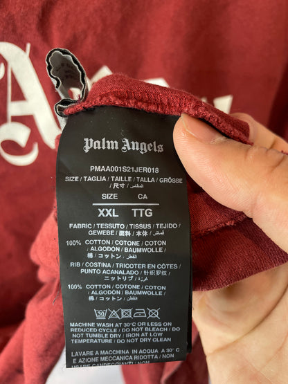 Palm Angels Teddy Bear Tee Maroon Used XXL