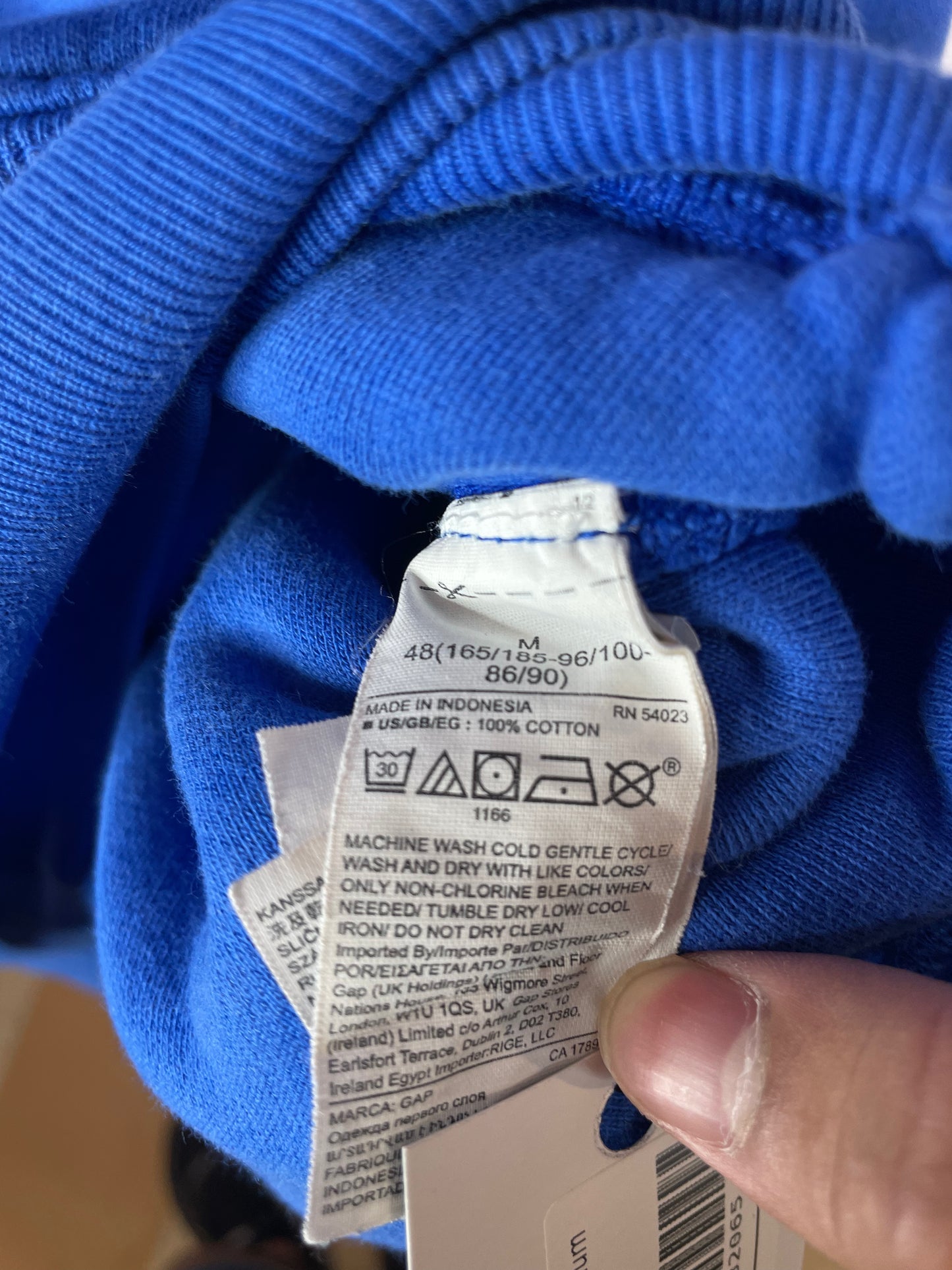 YZY Gap Blue Hoodie Used Medium