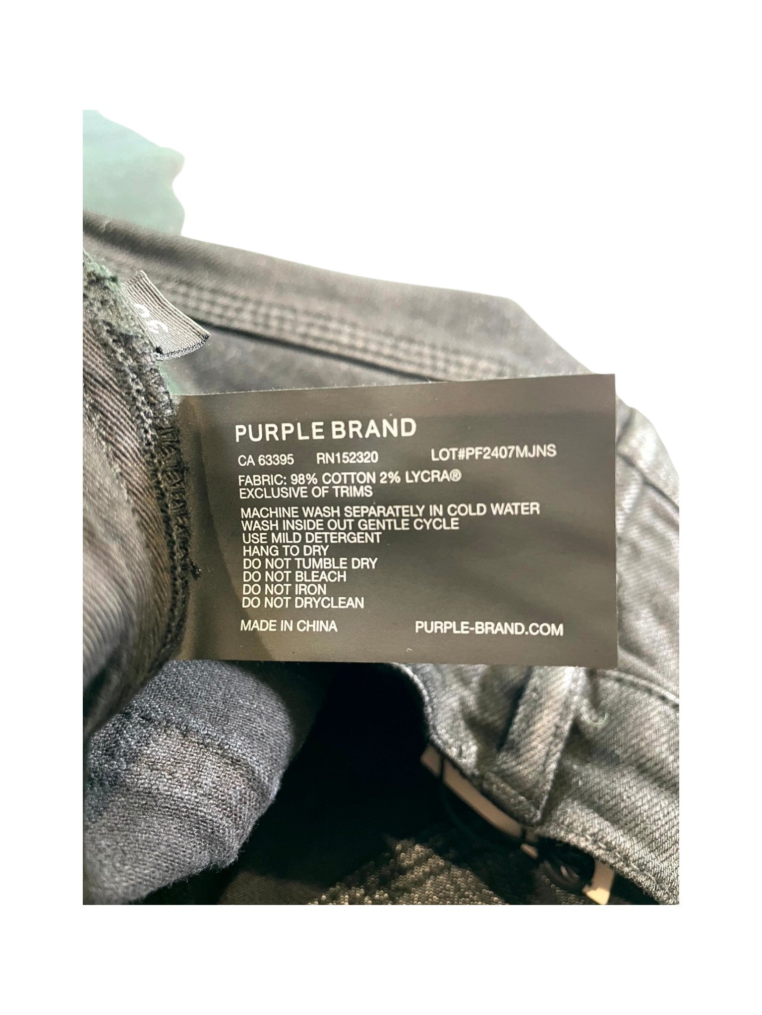 Purple Brand "Plain P001" Black Jeans
