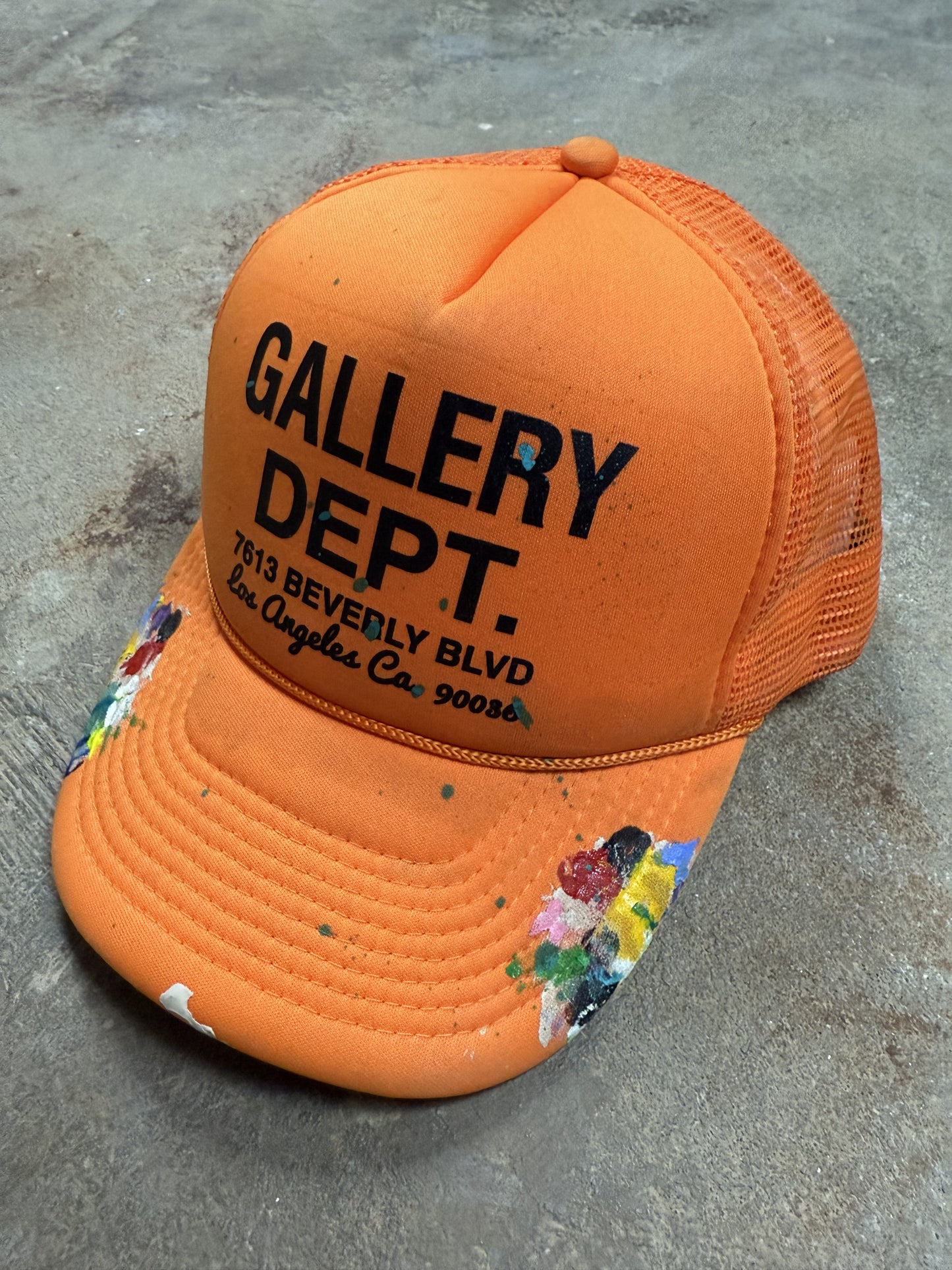 Gallery Dept Trucker Orange Splatter Used OSFM