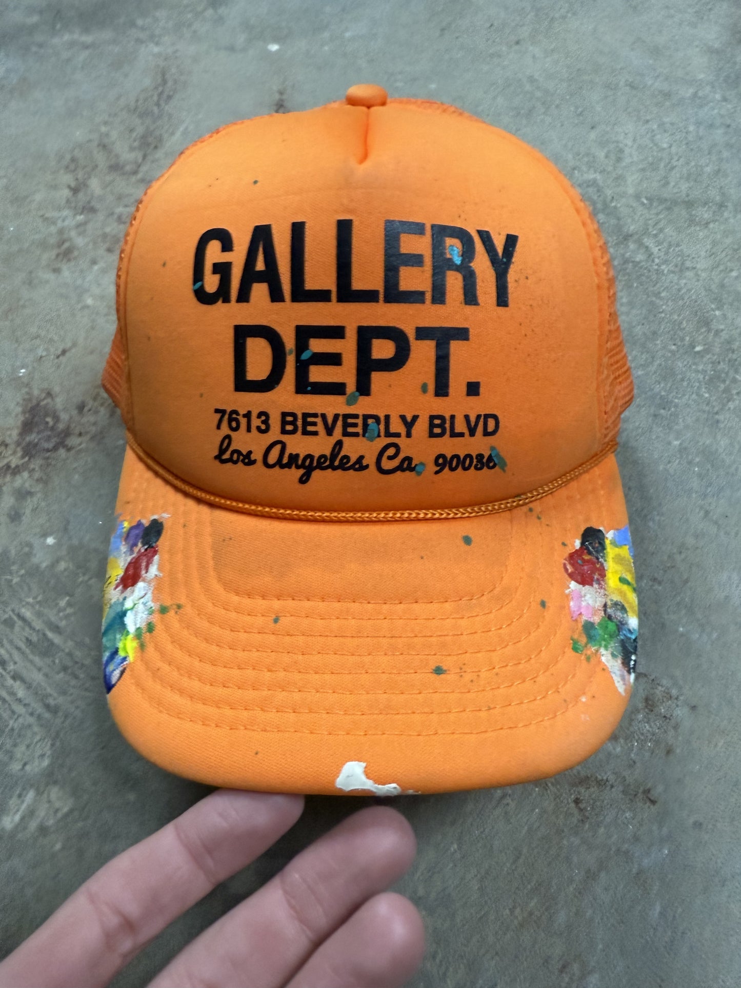 Gallery Dept Trucker Orange Splatter Used OSFM