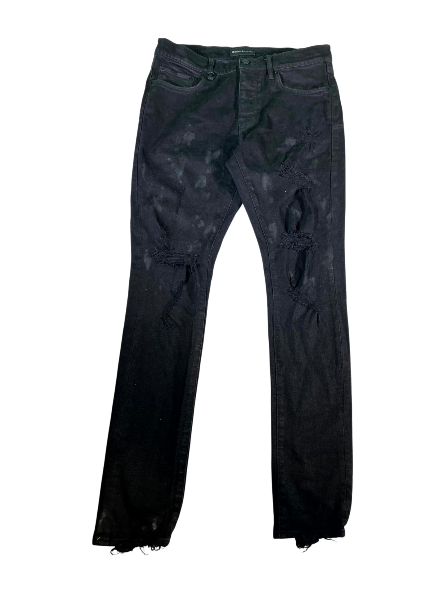 Purple Brand "Splatter" Black Jeans