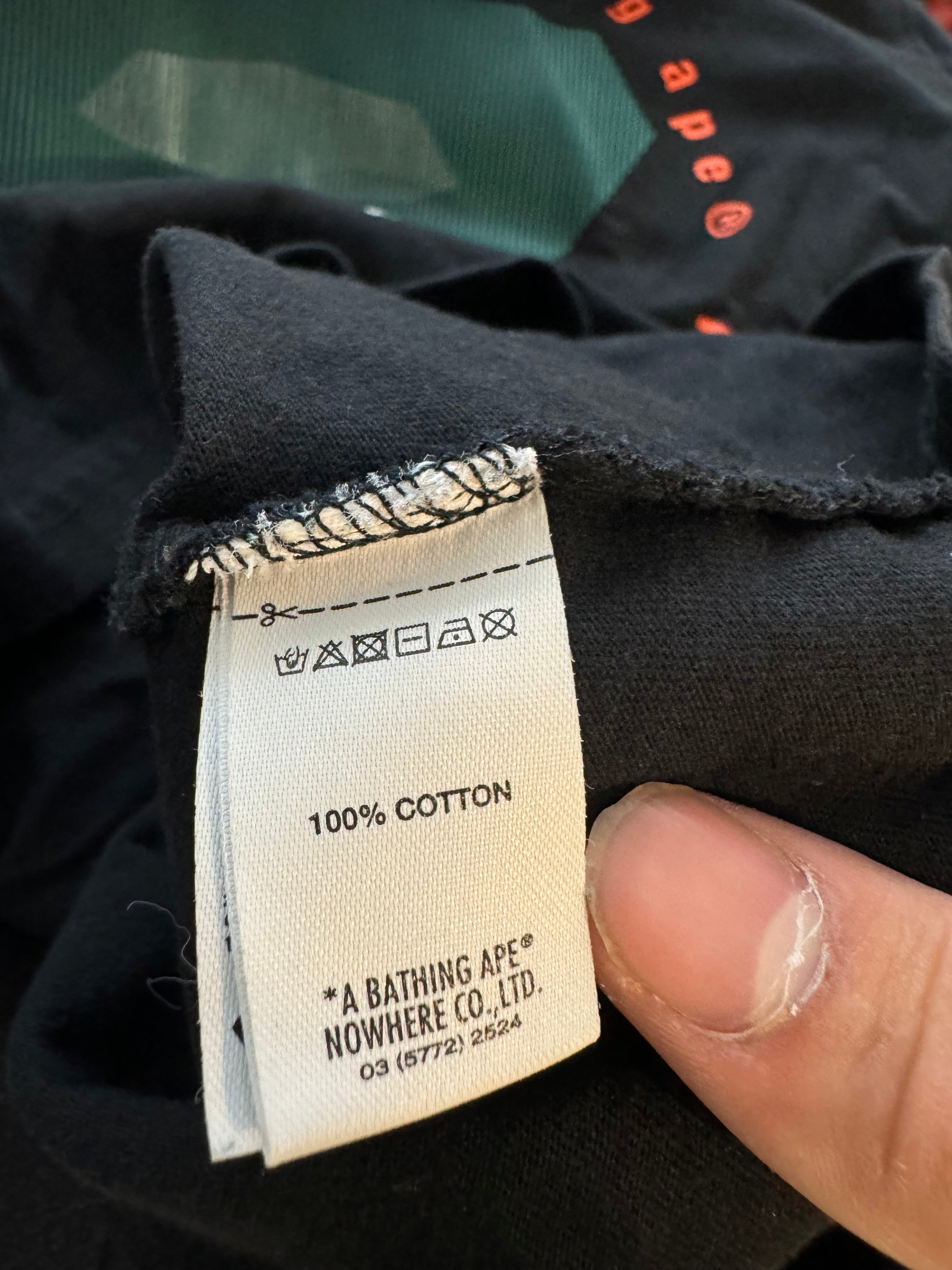 AAPE Tee Black Green Diamond Logo Used Large (Fits Medium)
