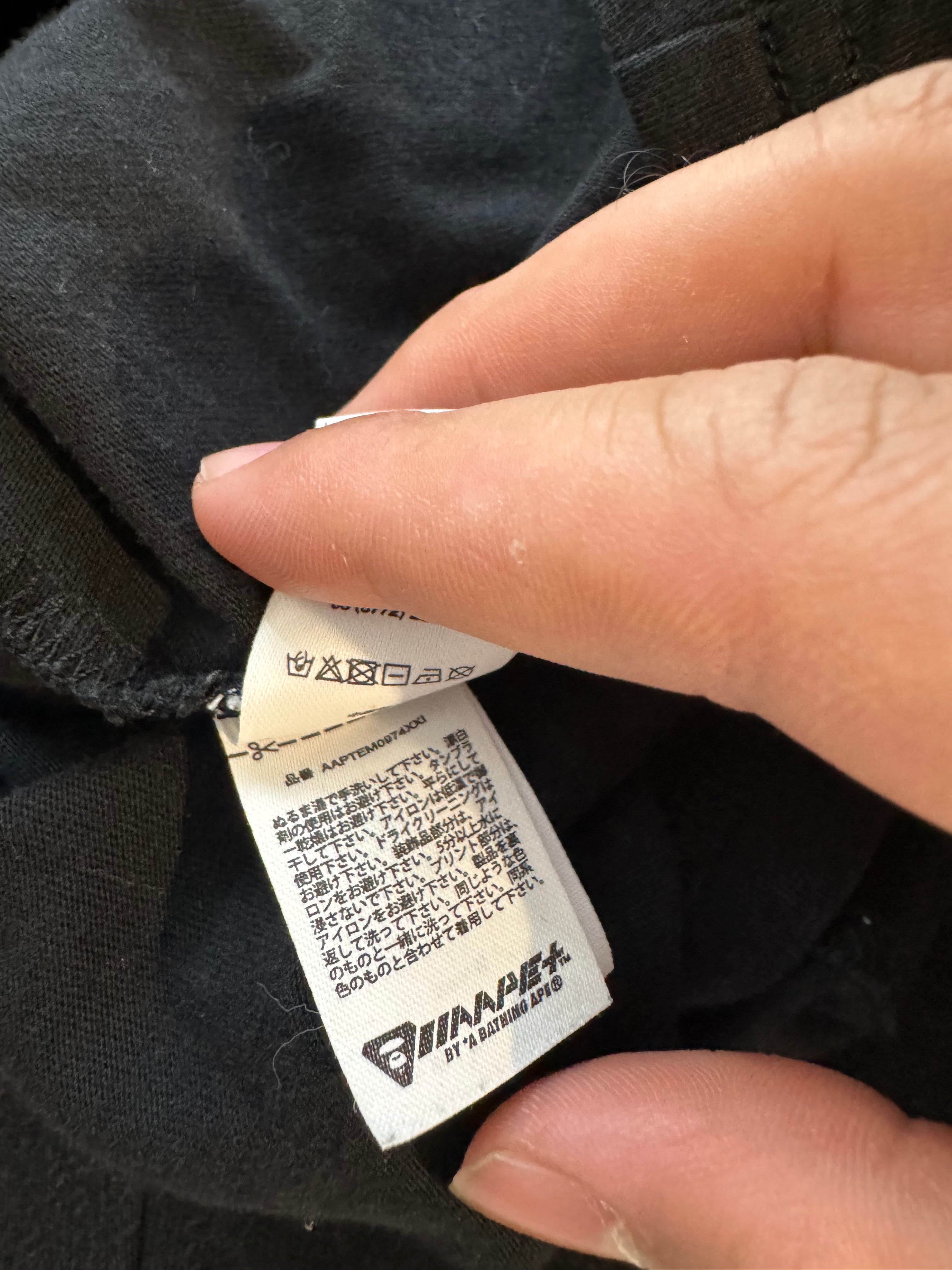 AAPE Tee Black Green Diamond Logo Used Large (Fits Medium)