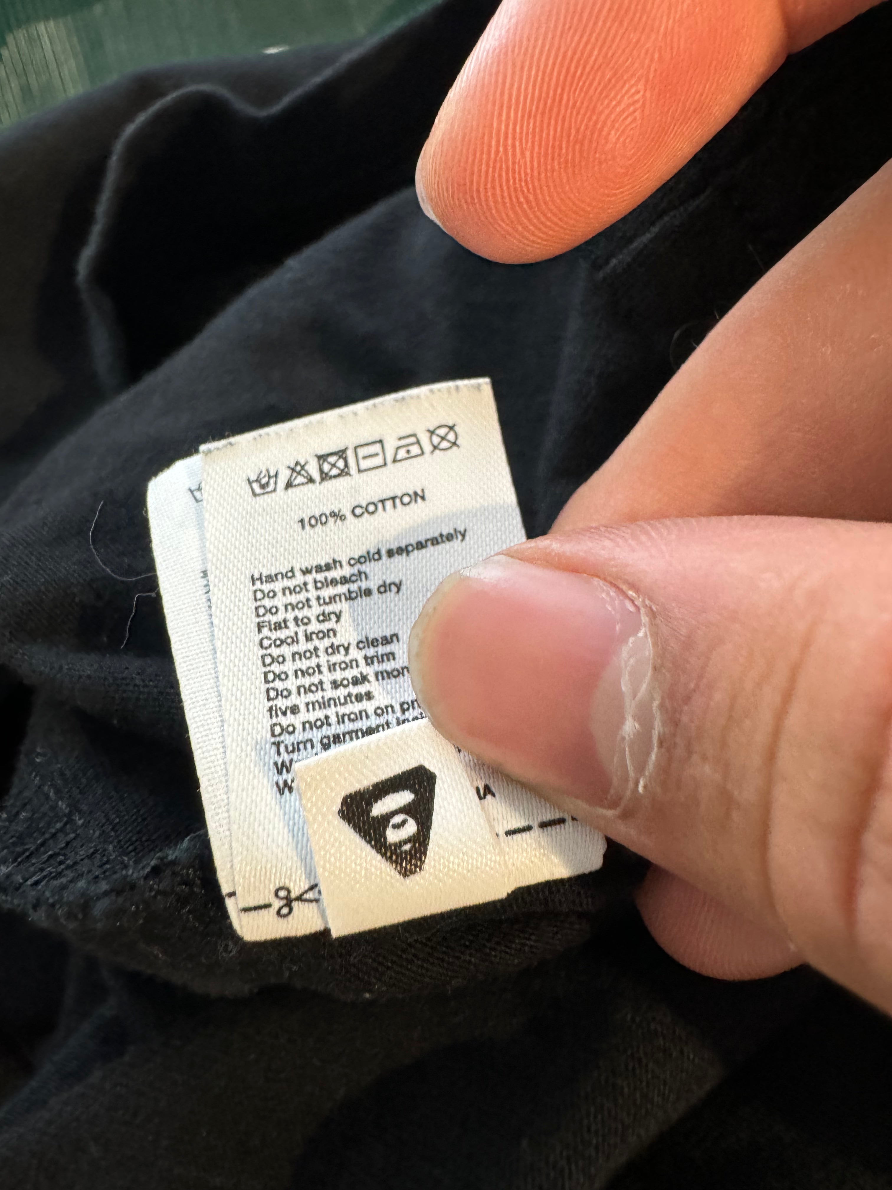 AAPE Tee Black Green Diamond Logo Used Large (Fits Medium)