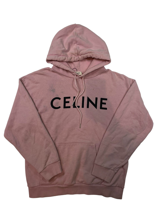 Celine Classic Logo Pink Black Hoodie