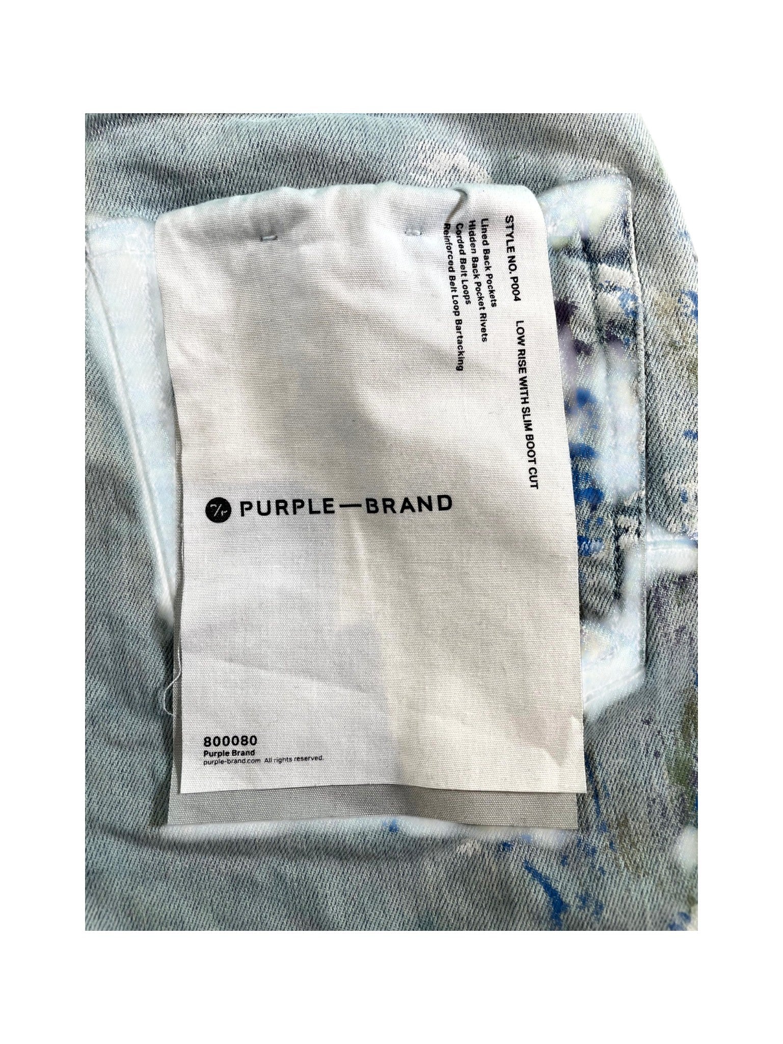 Purple Brand Splatter Light Wash Jeans