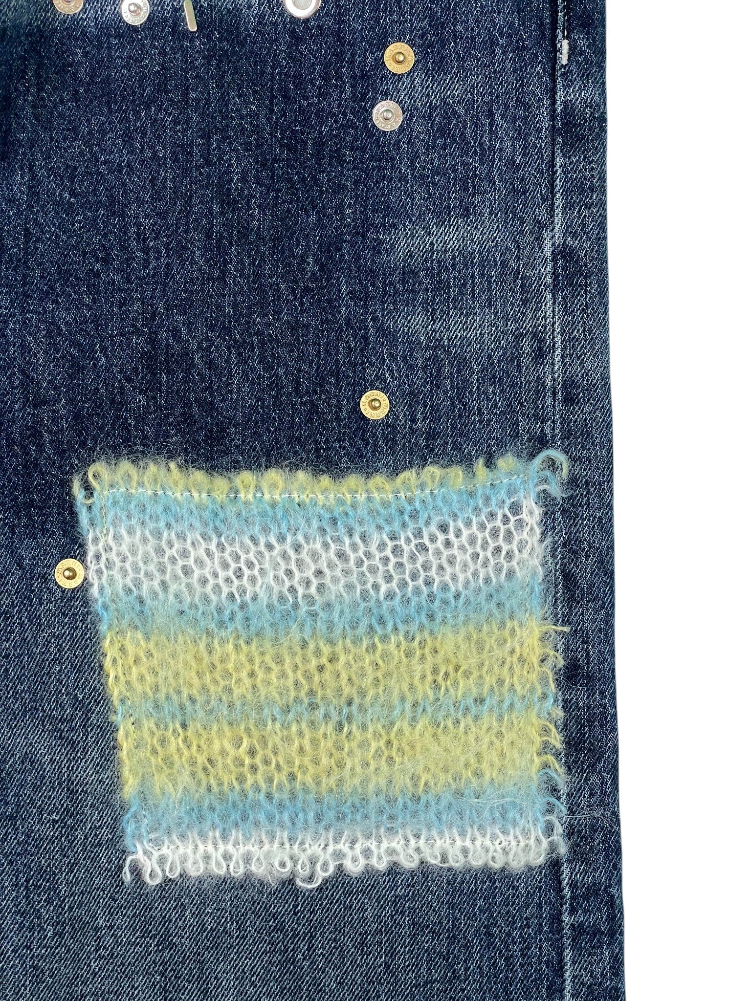 Marni Navy Denim Mohair Patch Jeans