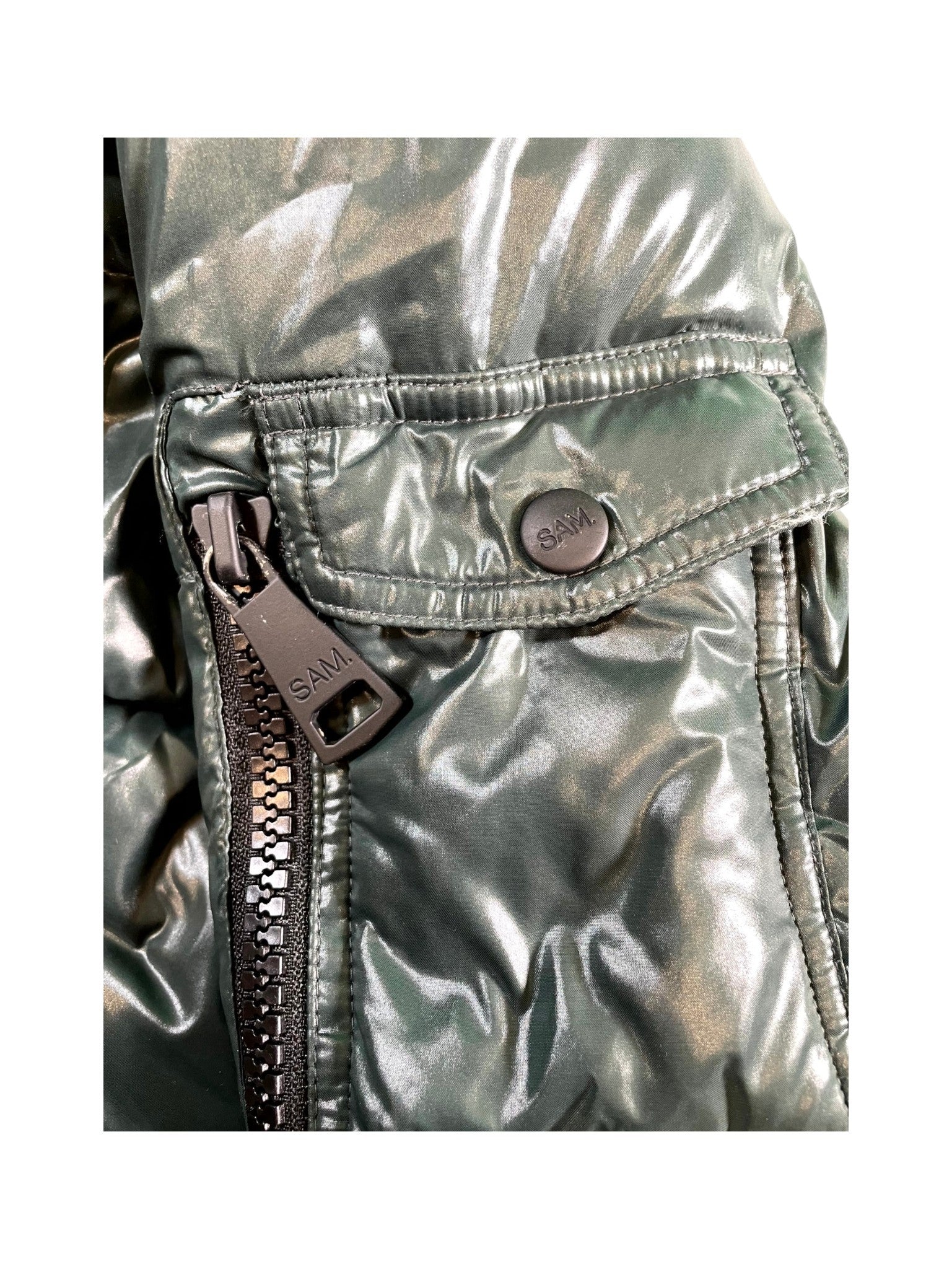 Sams (Women's) Dark Green Puffer Coat