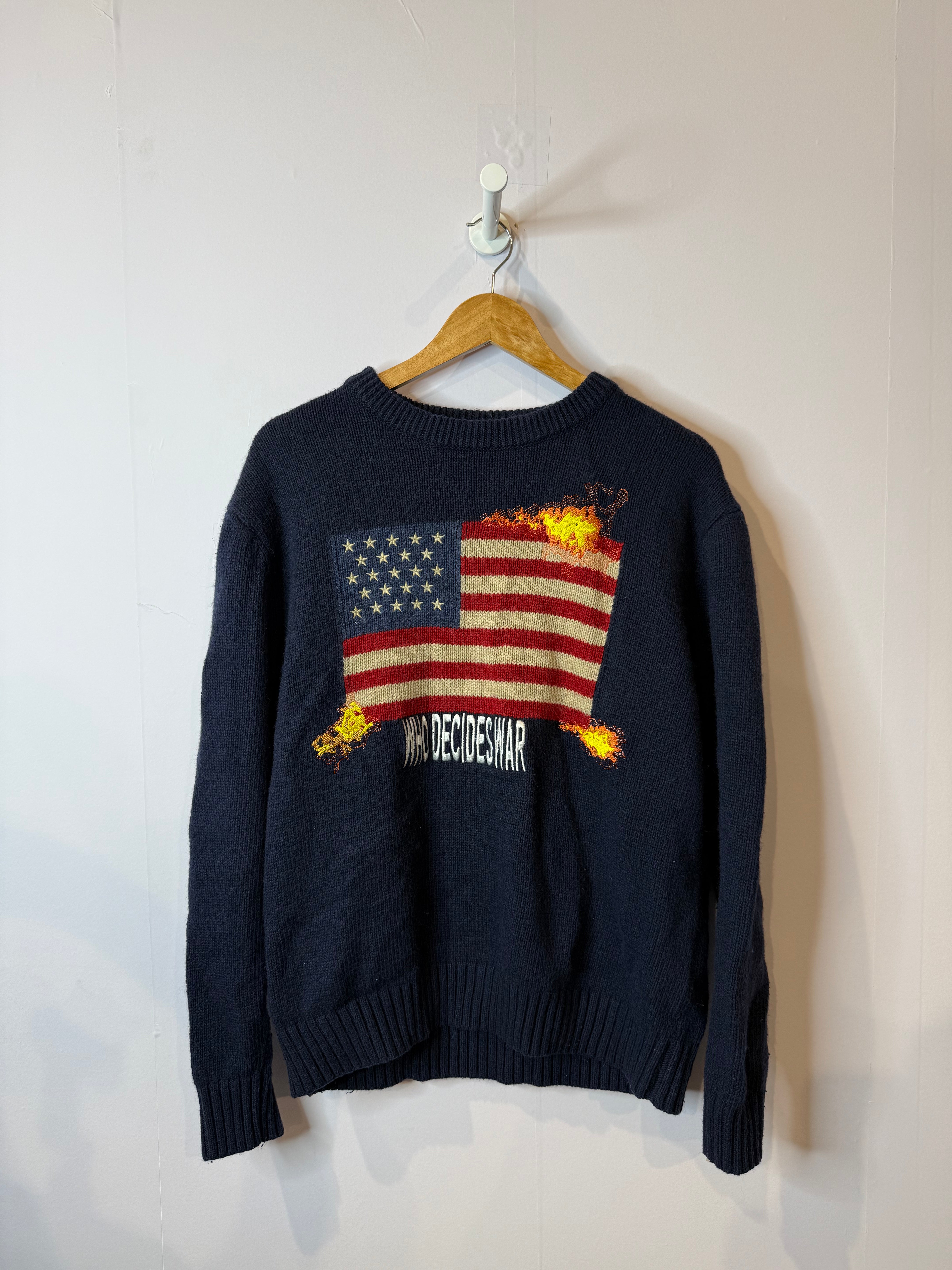 WDW Flag Knitted Crewneck Used Large