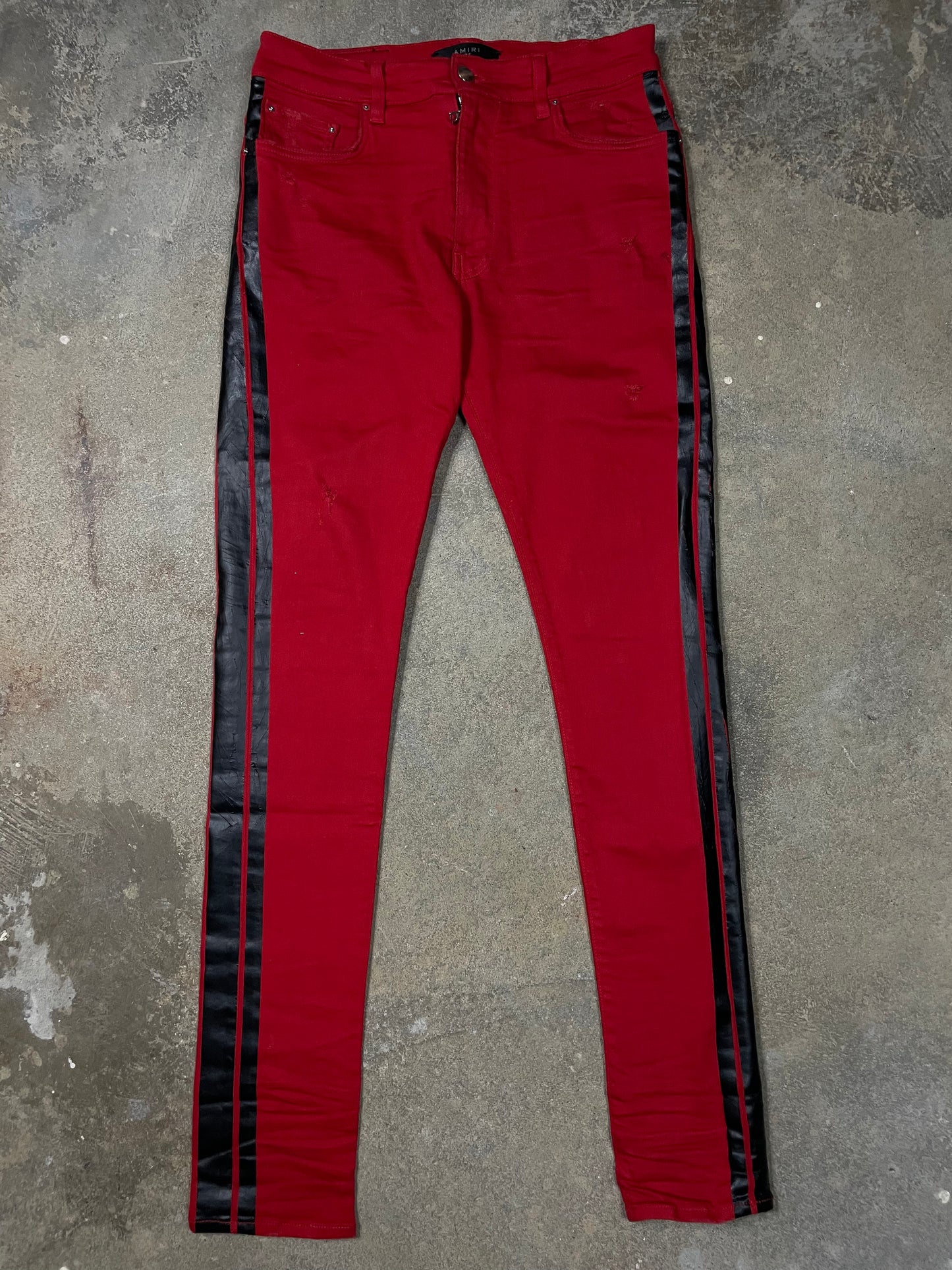 Amiri Jeans Thrasher Red Black Stripe 31 Used