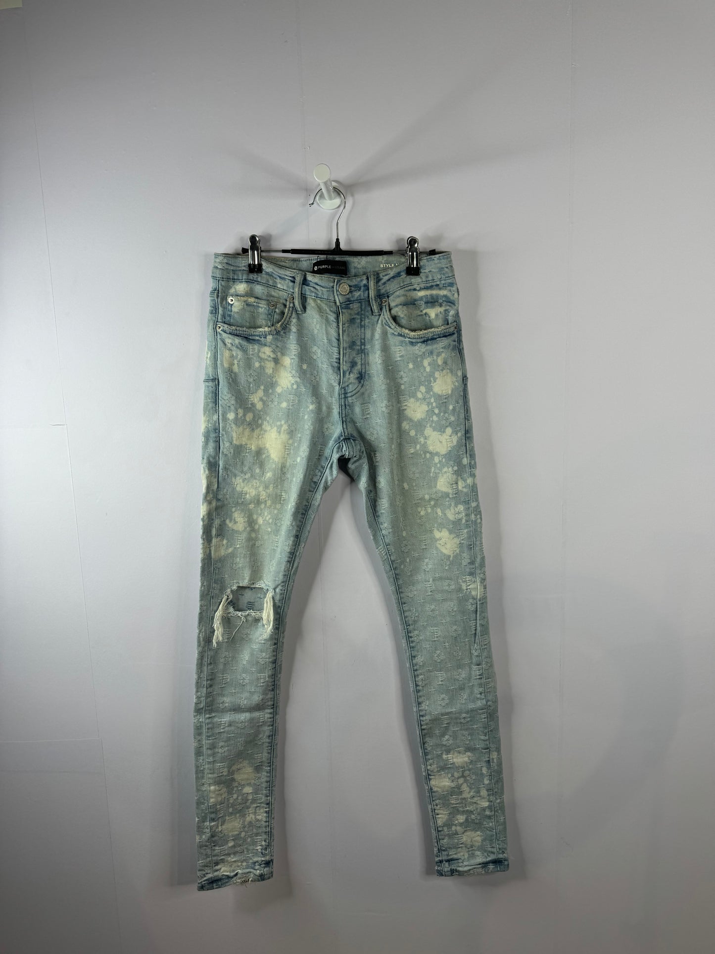 Purple Jeans Light Wash Monogram Used 28