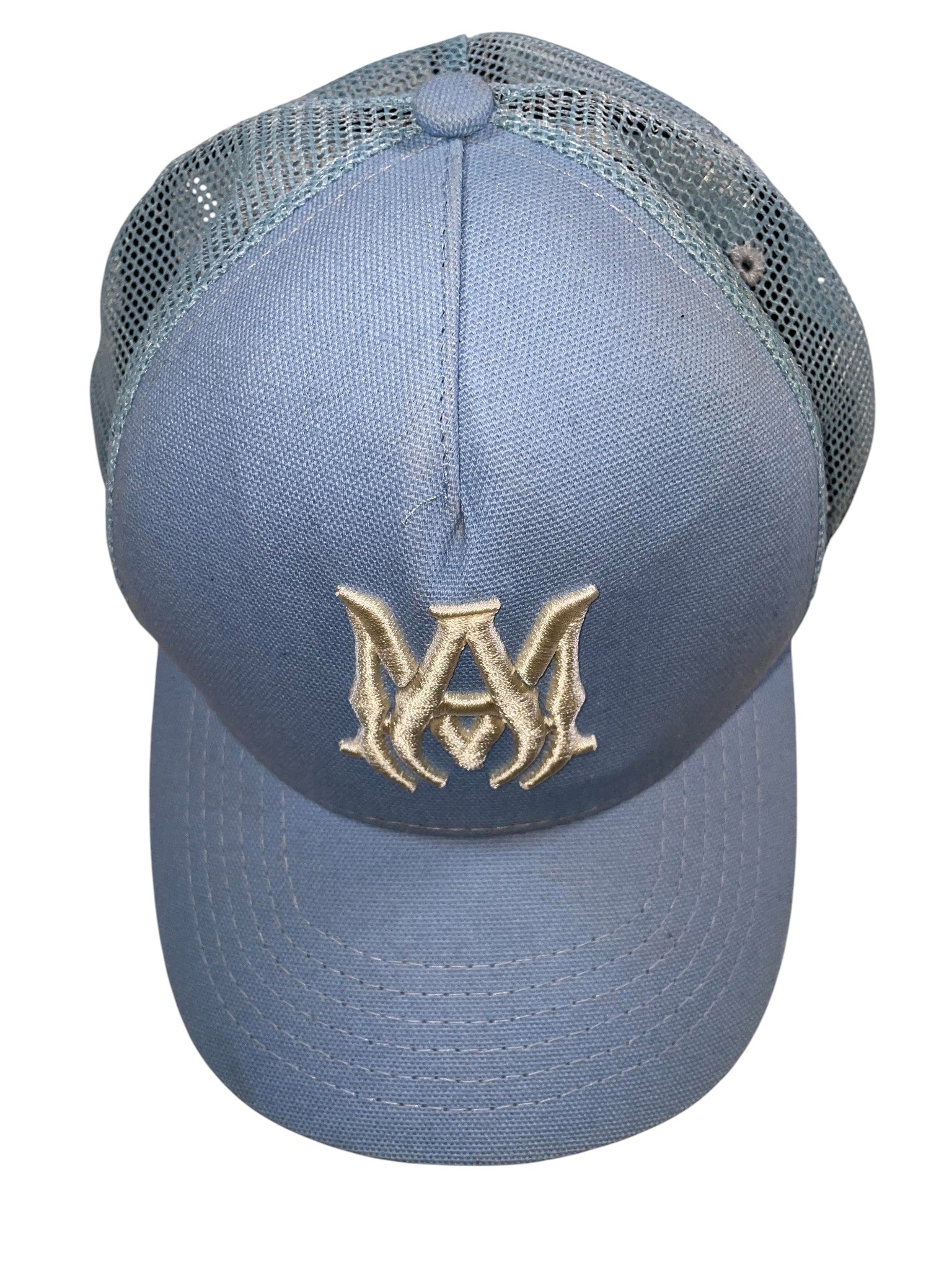 Amiri MA Logo Baby Blue & Cream Hat