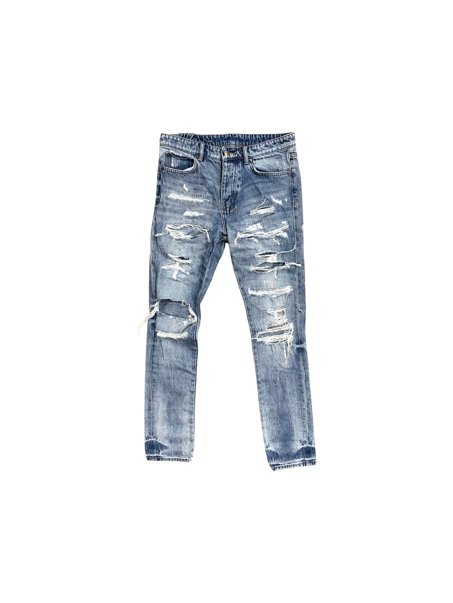 Ksubi Distressed Plain Light Wash Jeans