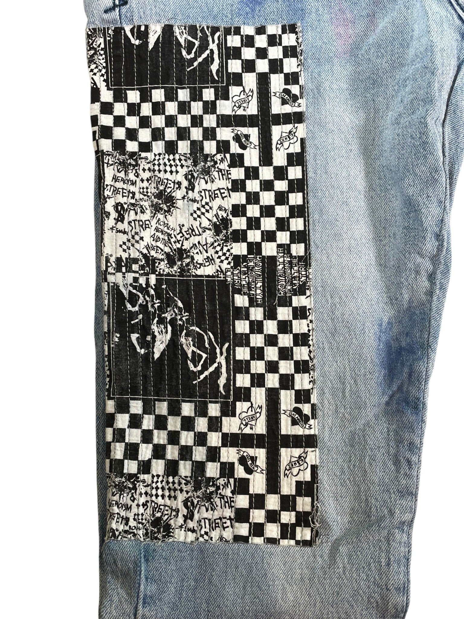 Ksubi Red Patchwork Light Wash Jeans