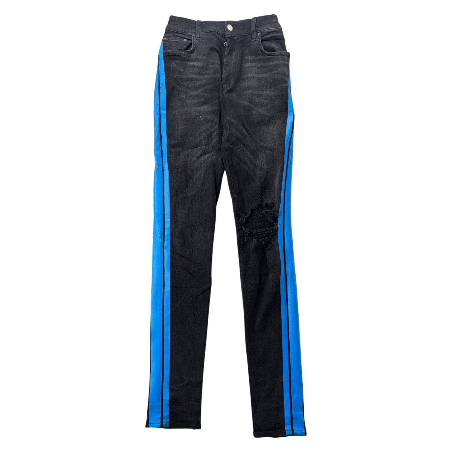 Amiri Stripe Thrasher Black & Blue Jeans