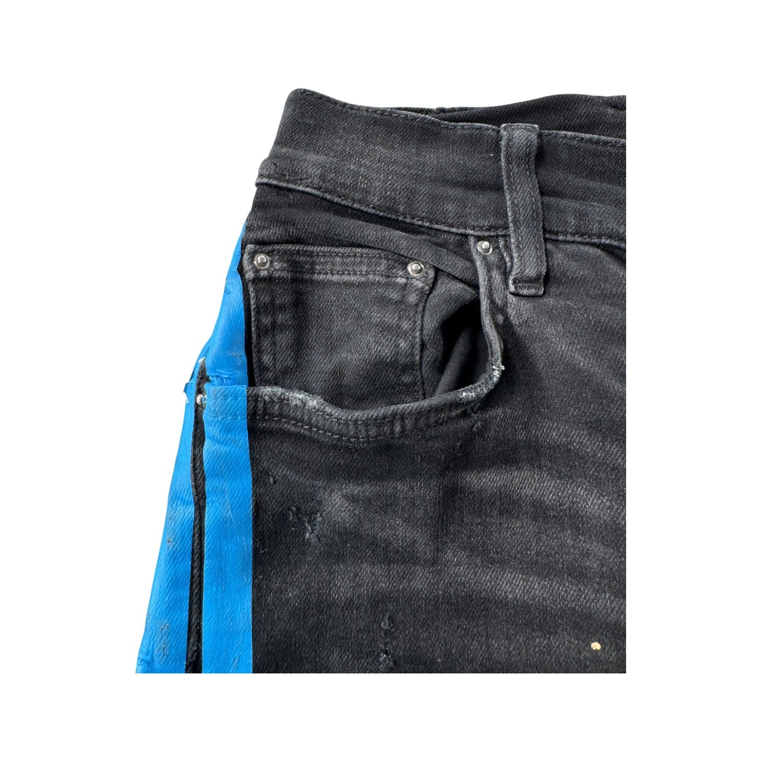 Amiri Stripe Thrasher Black & Blue Jeans