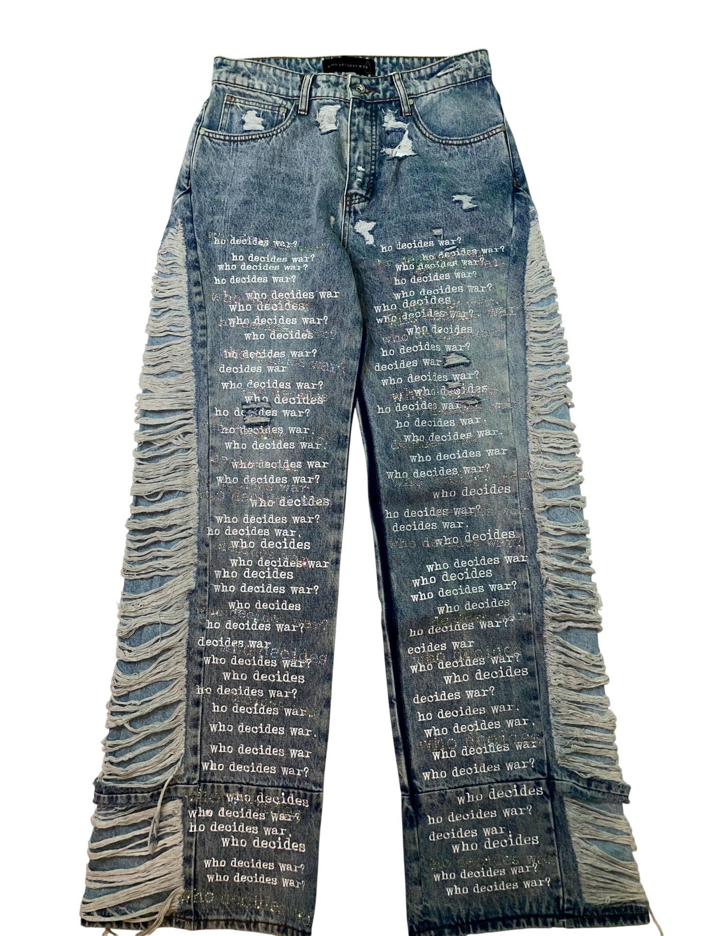 WDW Ultra Flare Scripture Light Wash Denim Jeans