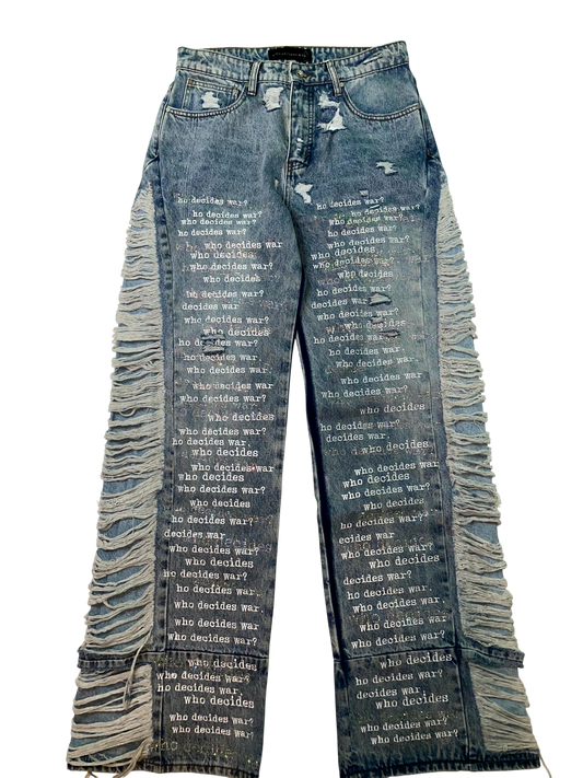 WDW Ultra Flare Scripture Light Wash Denim Jeans