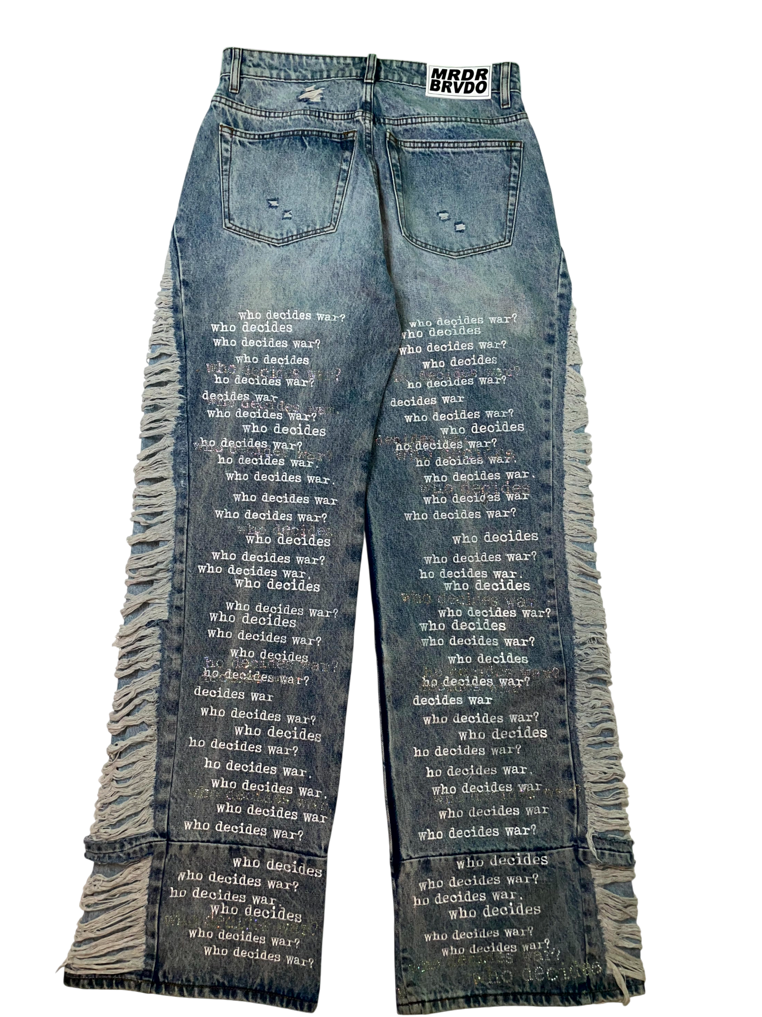 WDW Ultra Flare Scripture Light Wash Denim Jeans