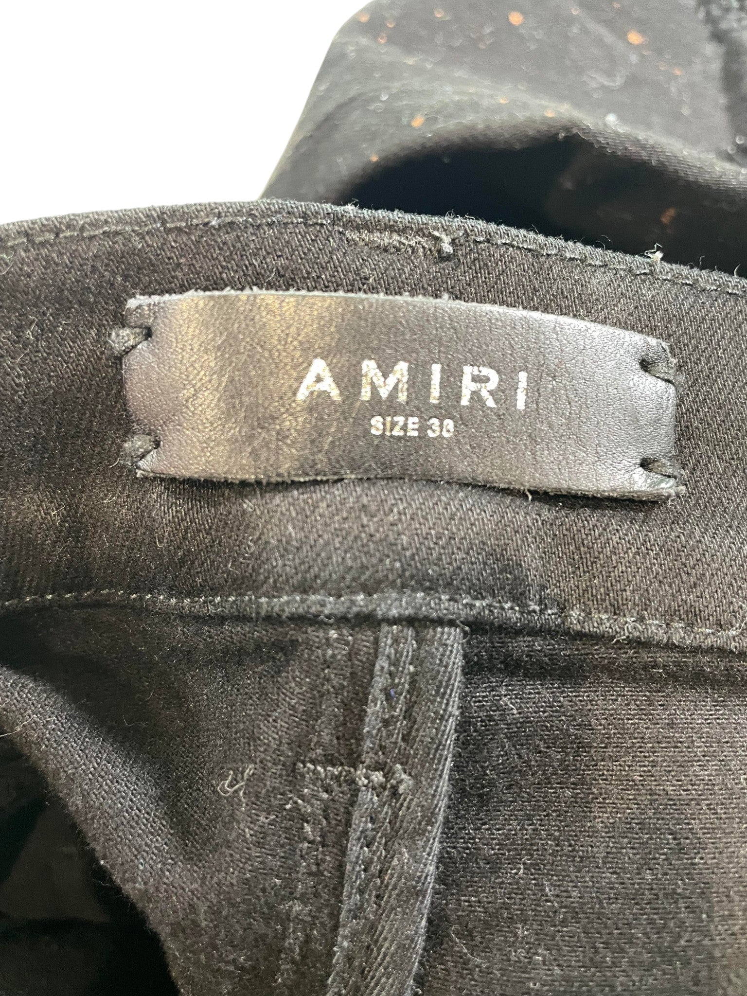 Amiri Plain Knee Rip Black Jeans