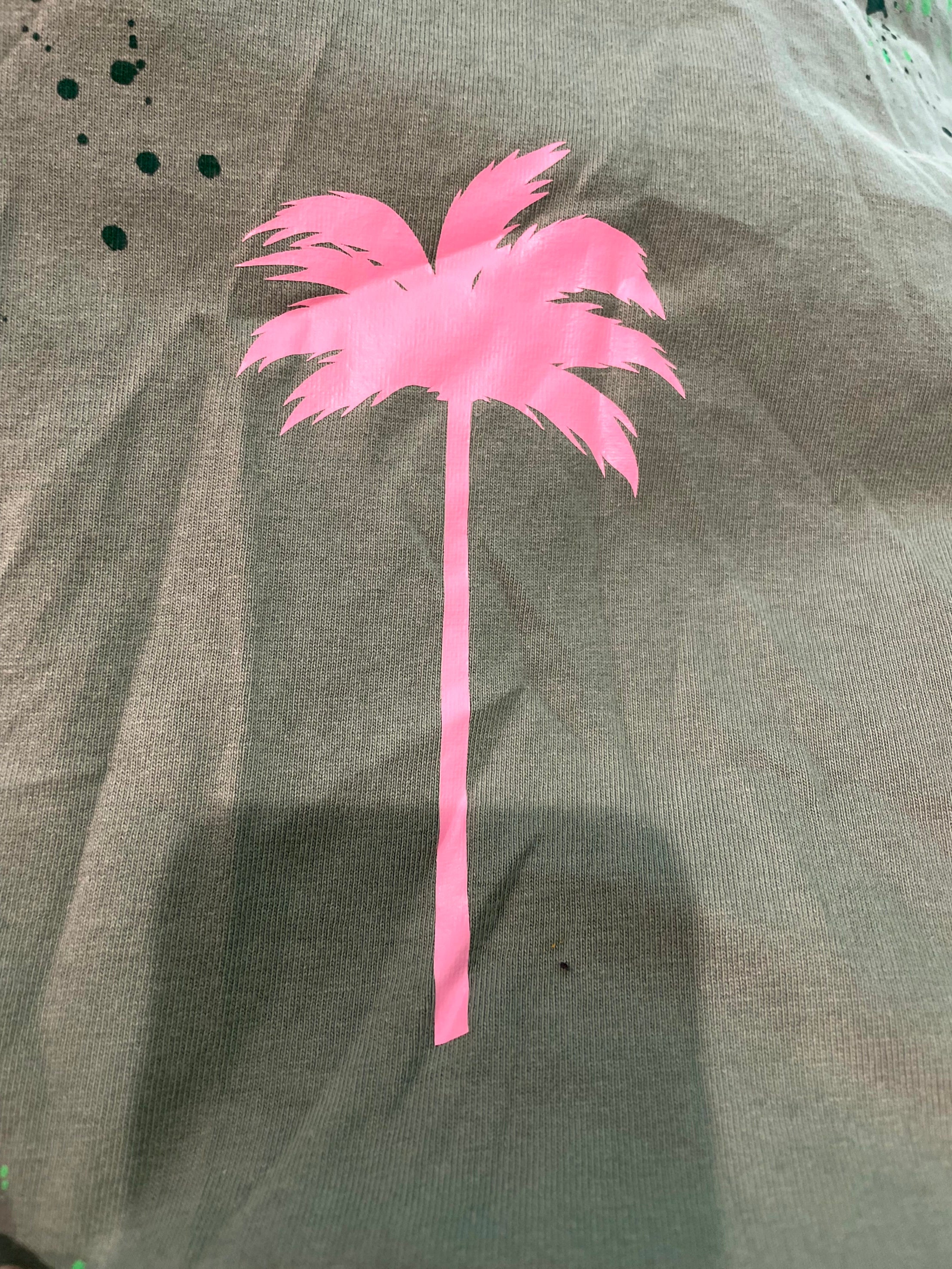 Palm Angels Paint Splatter Green Tee