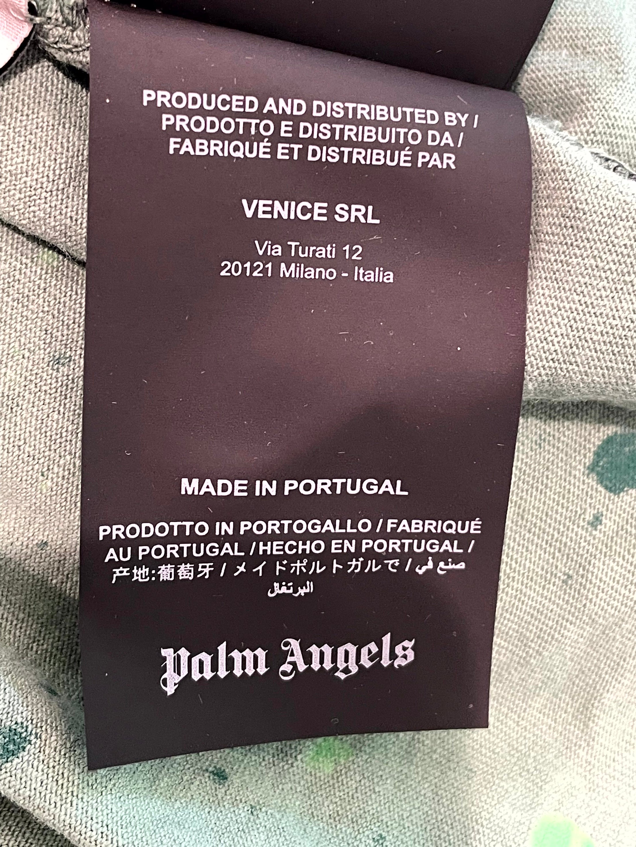 Palm Angels Paint Splatter Green Tee