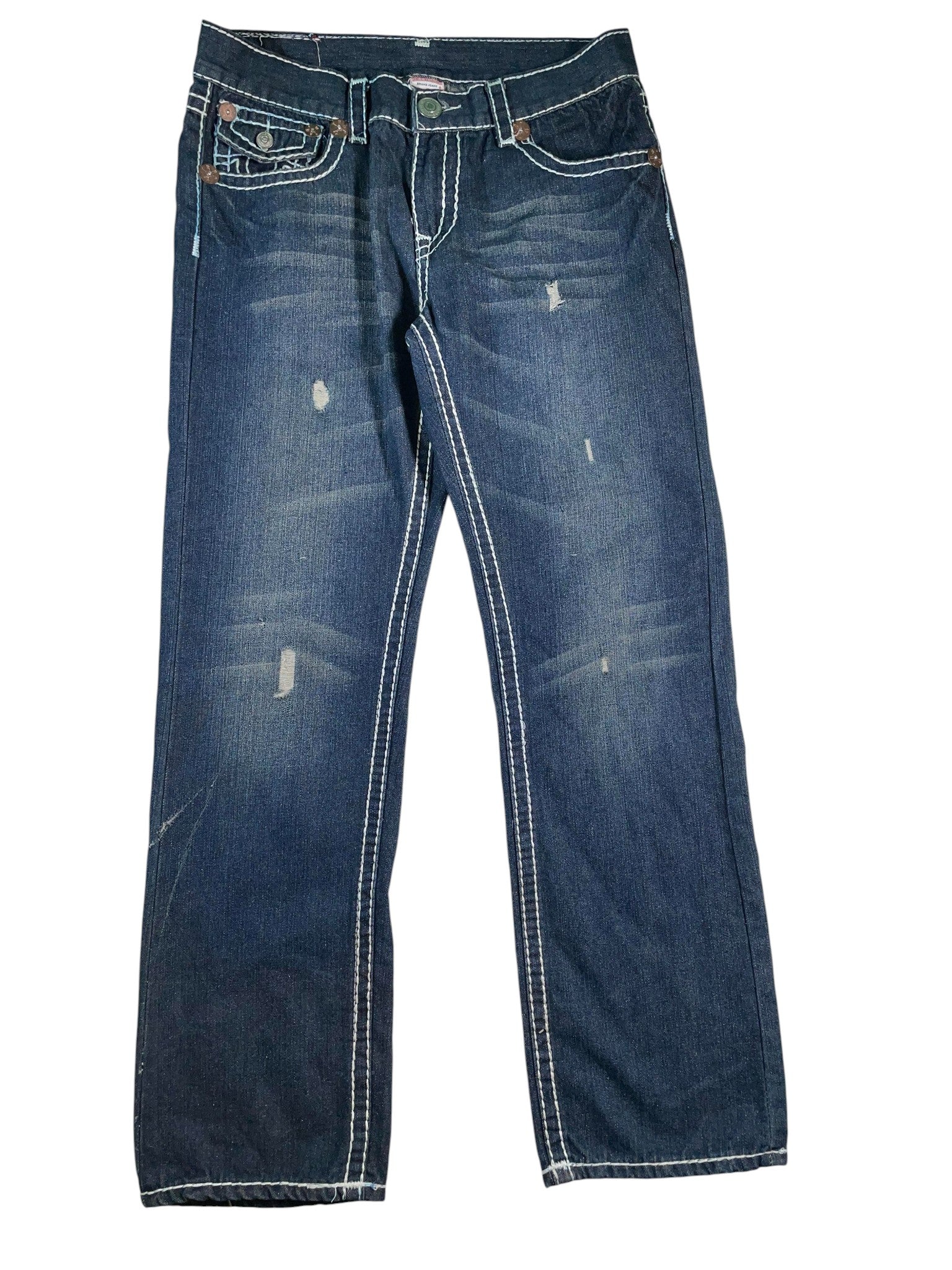 True Religon Dark Wash Distressed Jeans
