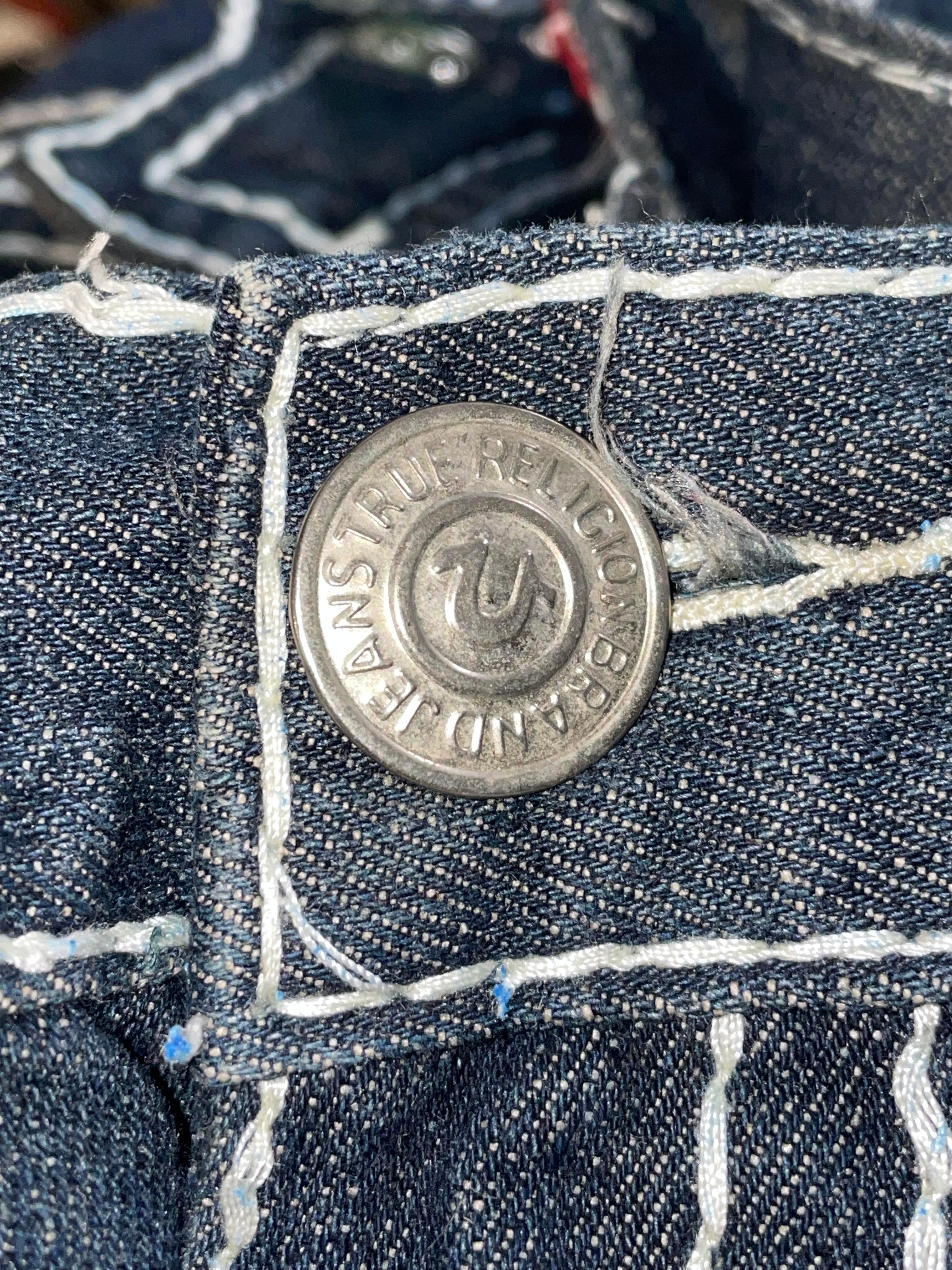True Religon Dark Wash Distressed Jeans