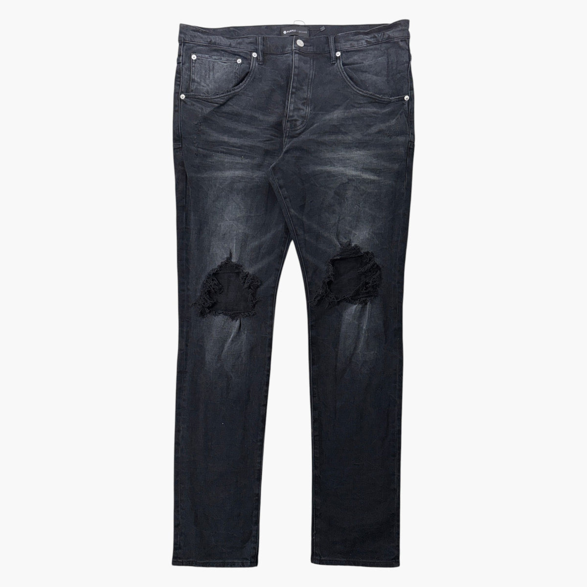Purple Brand Black Knee Rip Jeans