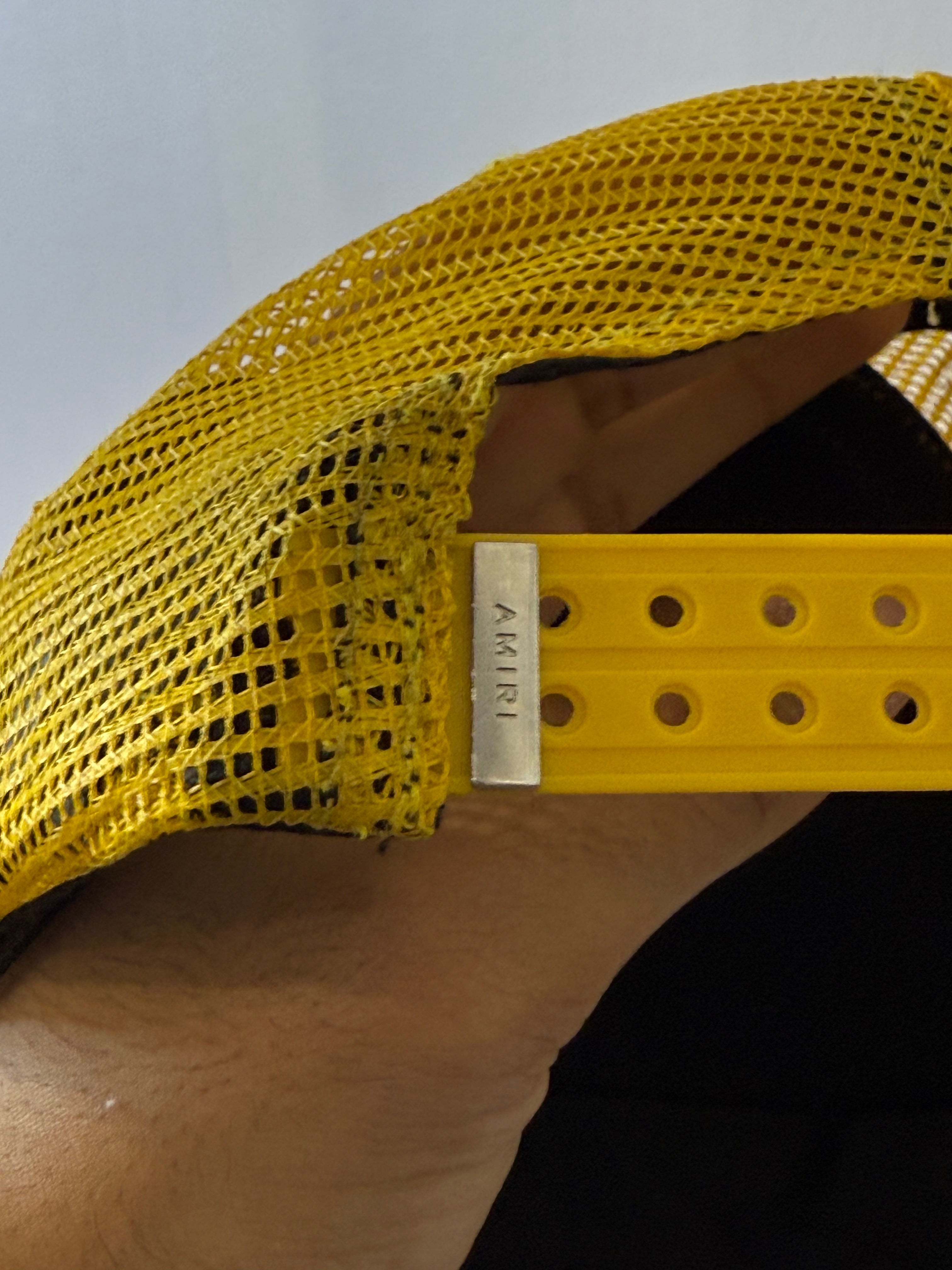 Amiri Core Logo Trucker Yellow Black Used OS