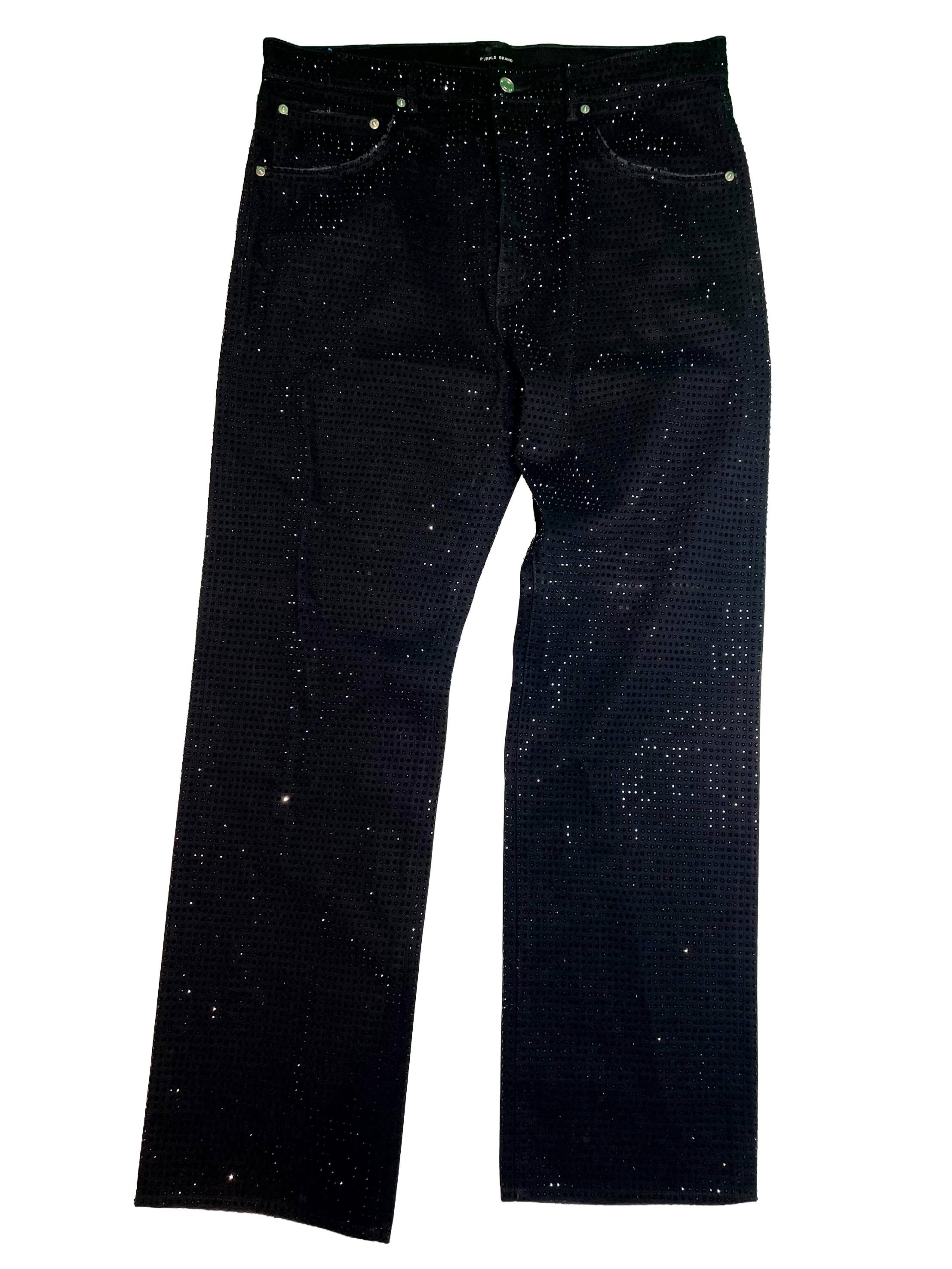 Purple Brand Rhinestone Black Jeans